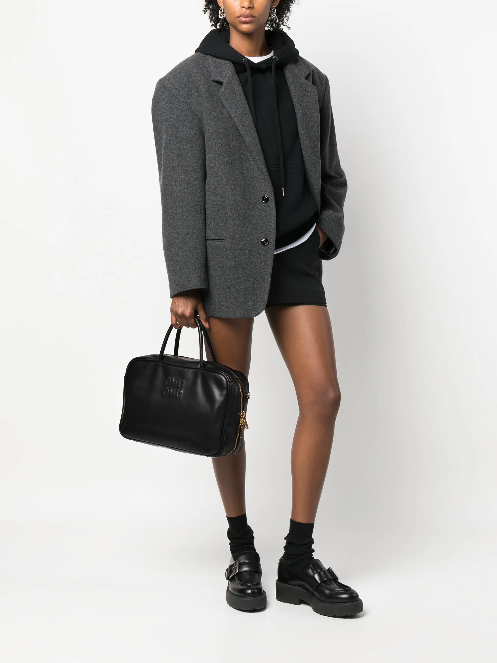 logo-embossed tote bag
