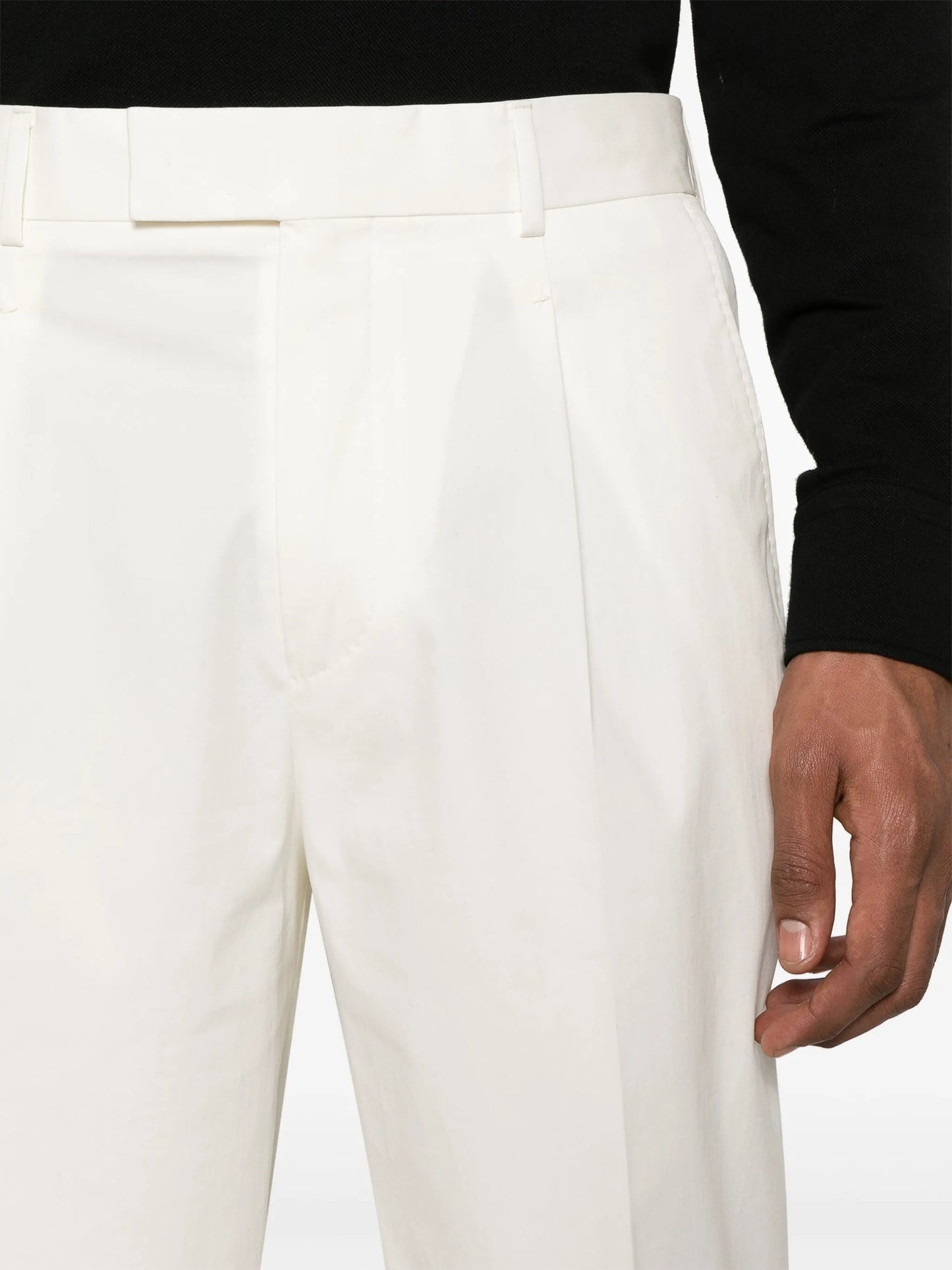 mid-rise poplin chino trousers