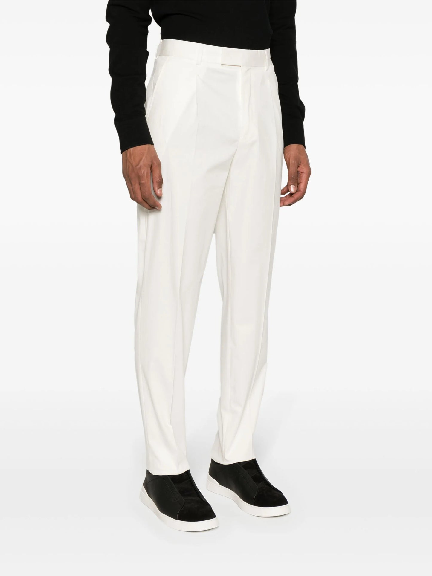 mid-rise poplin chino trousers