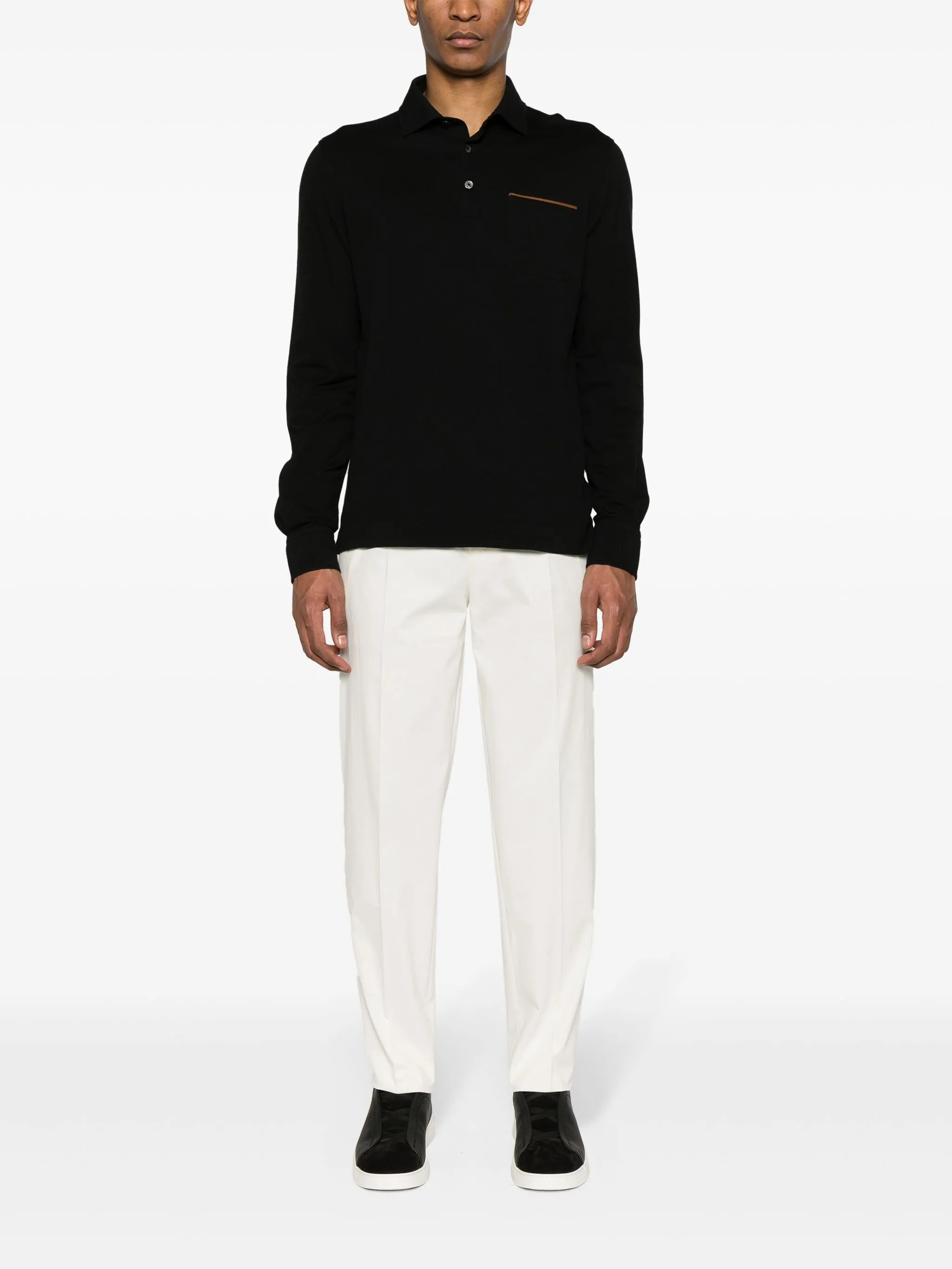 mid-rise poplin chino trousers