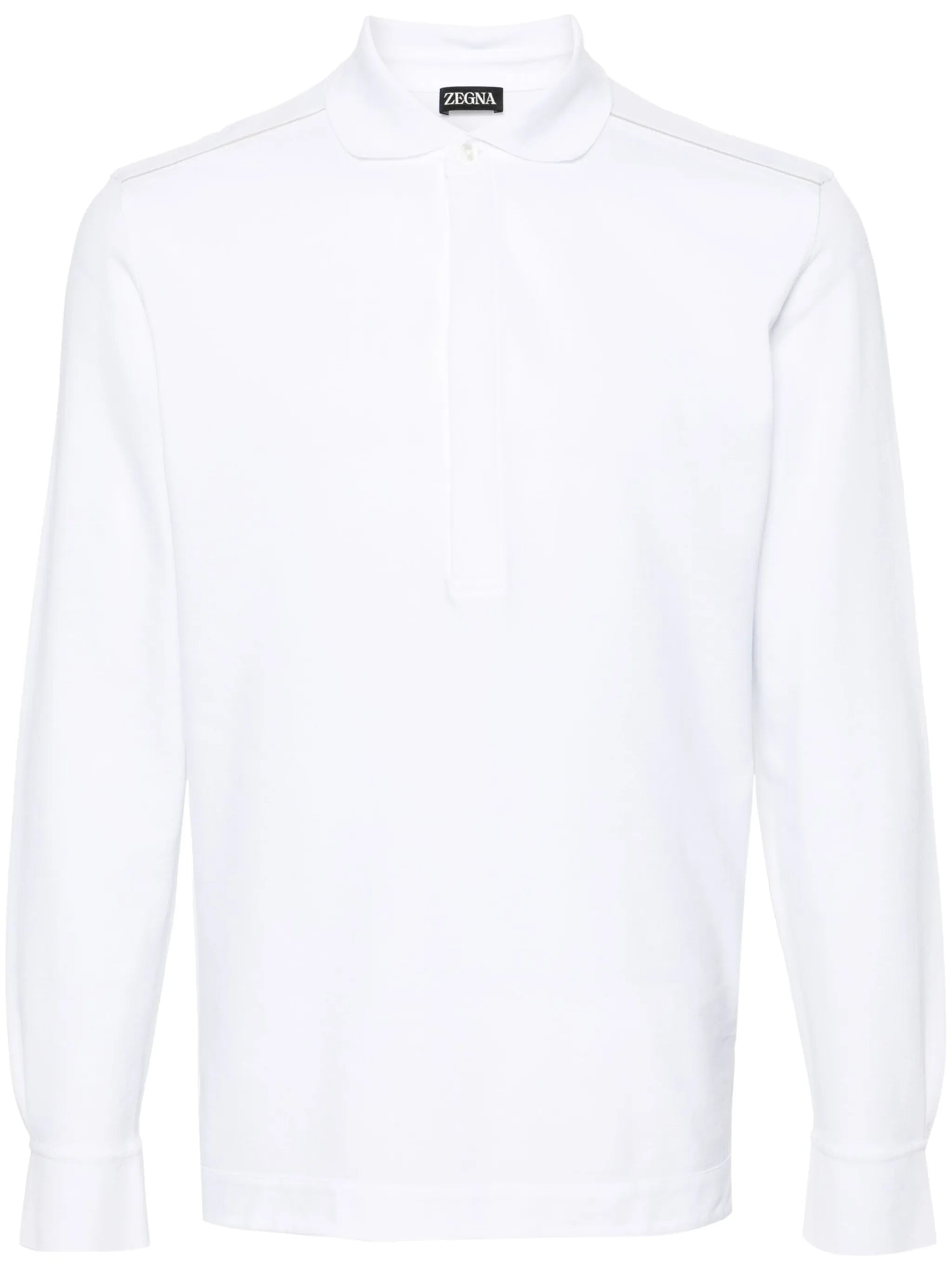 long-sleeve cotton polo shirt
