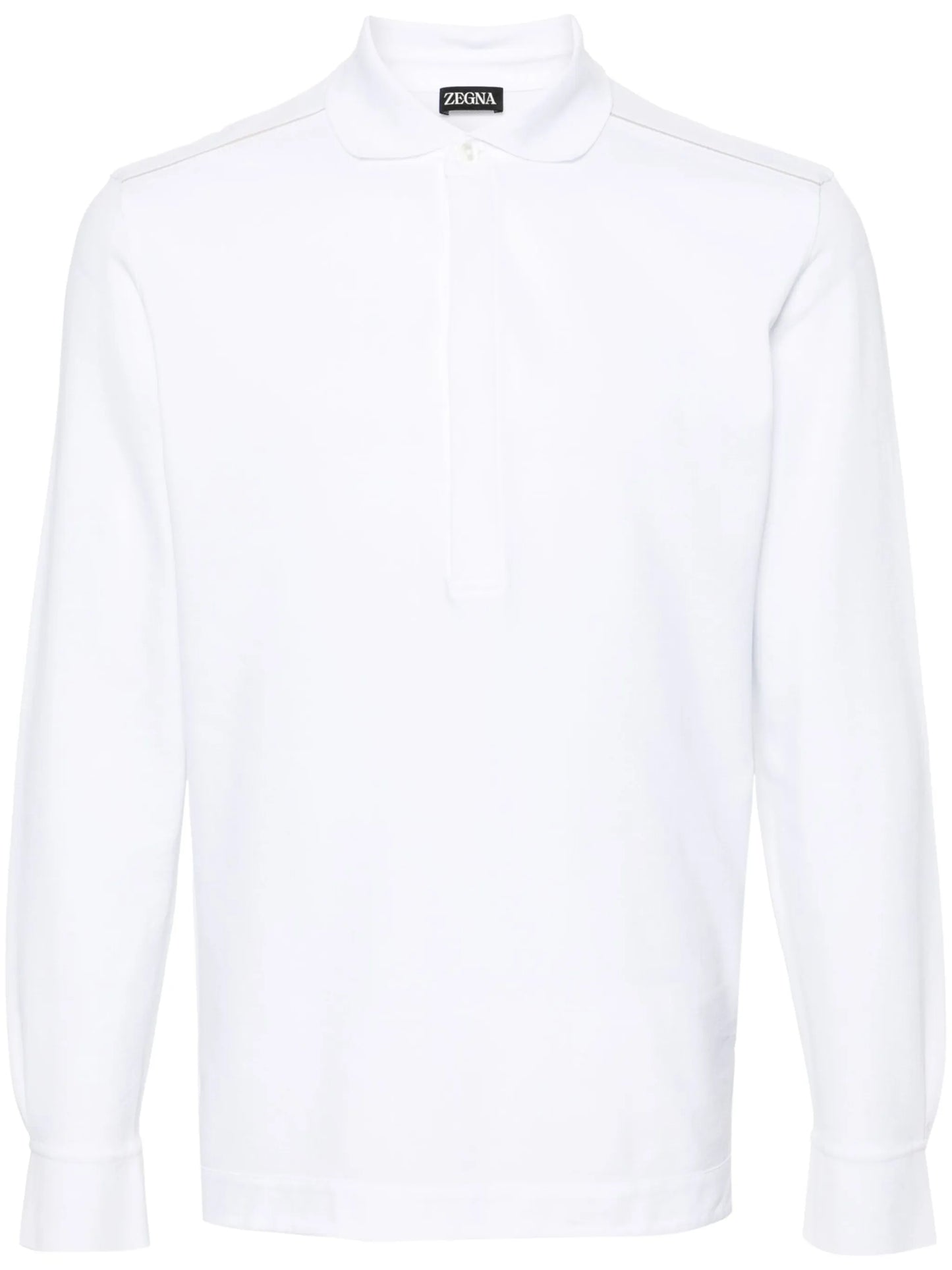 long-sleeve cotton polo shirt