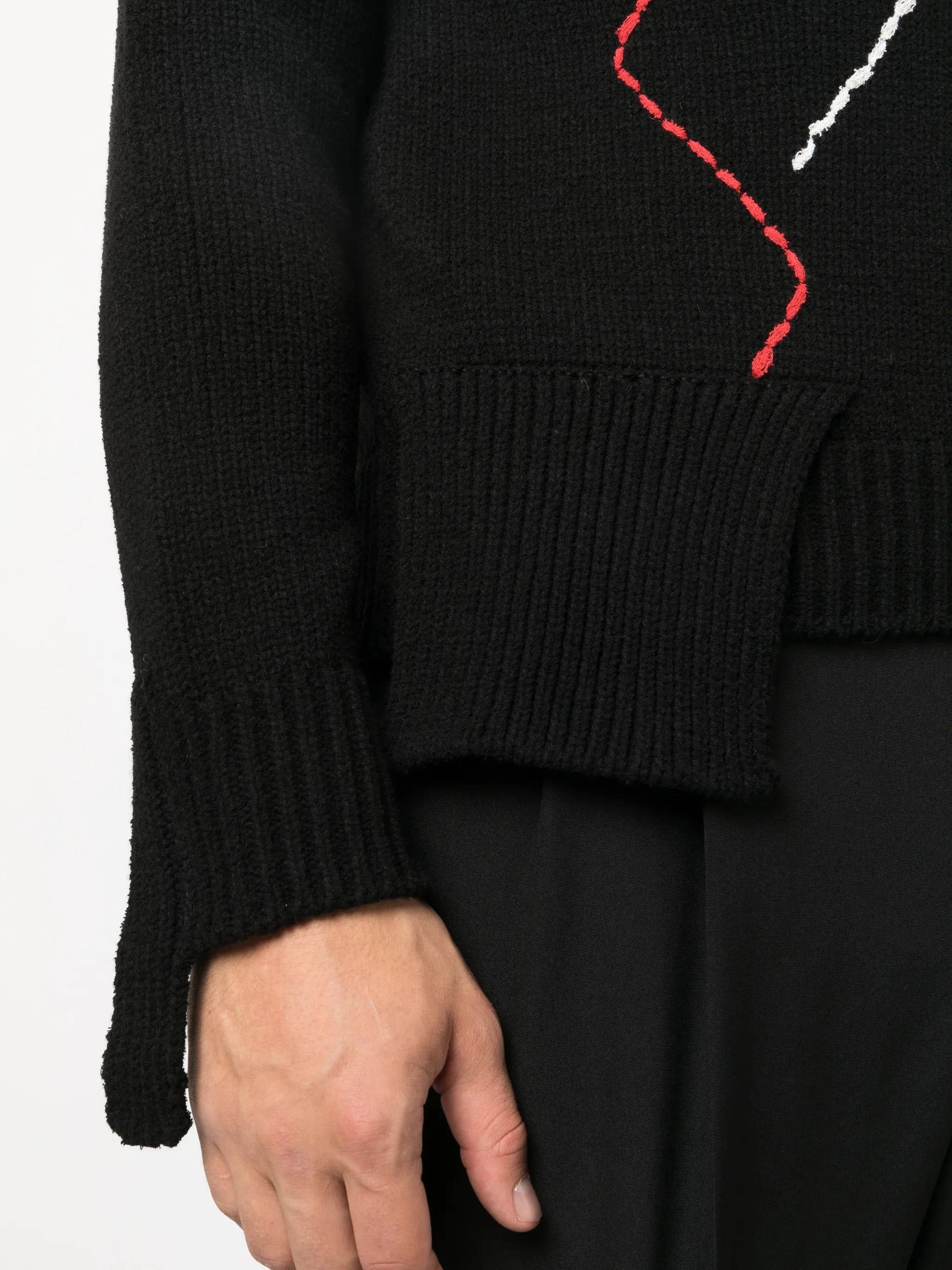 argyle-pattern asymmetric jumper