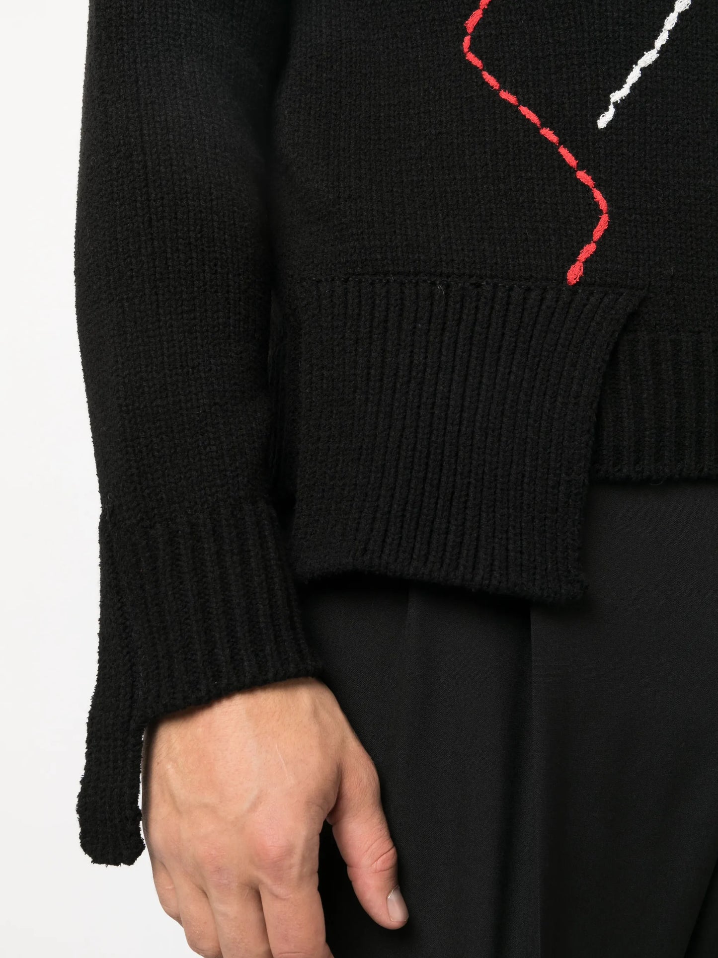 argyle-pattern asymmetric jumper