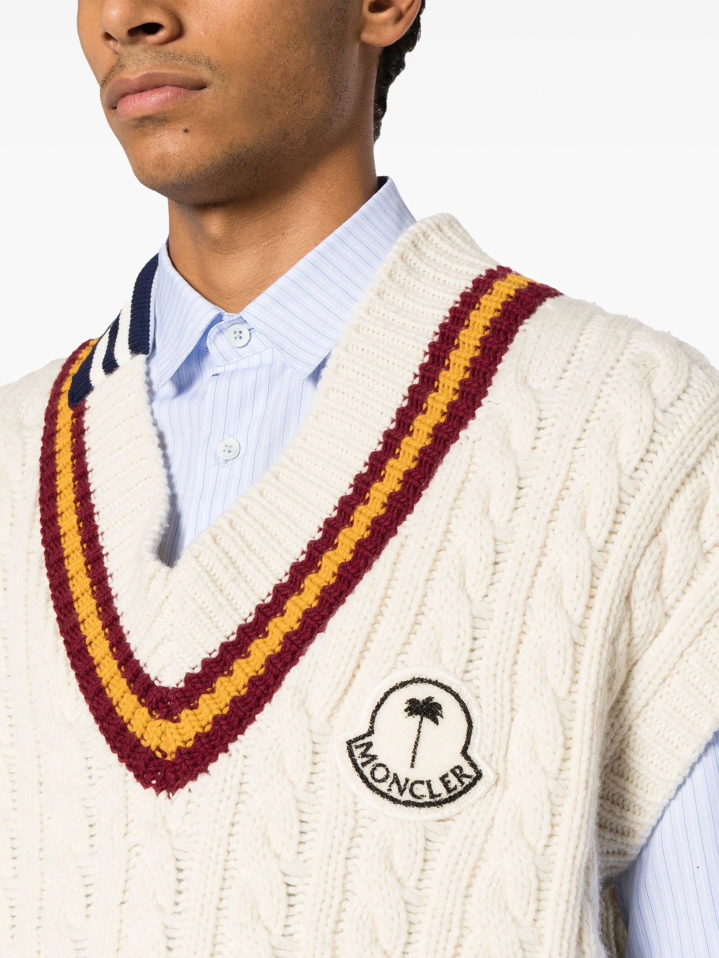 x Palm Angels cable-knit vest