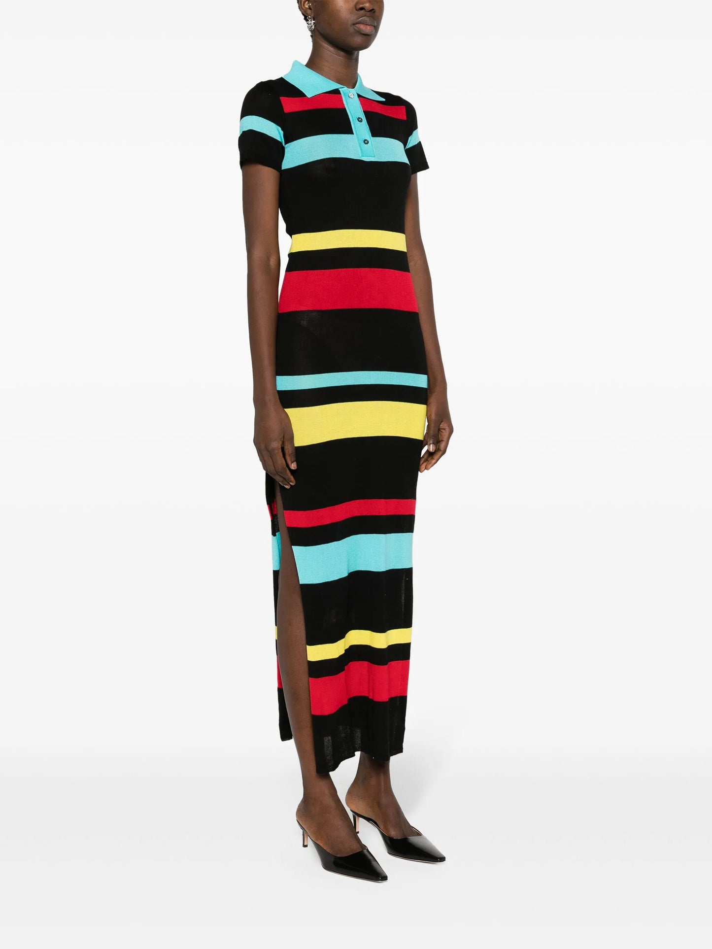 striped polo maxi dress