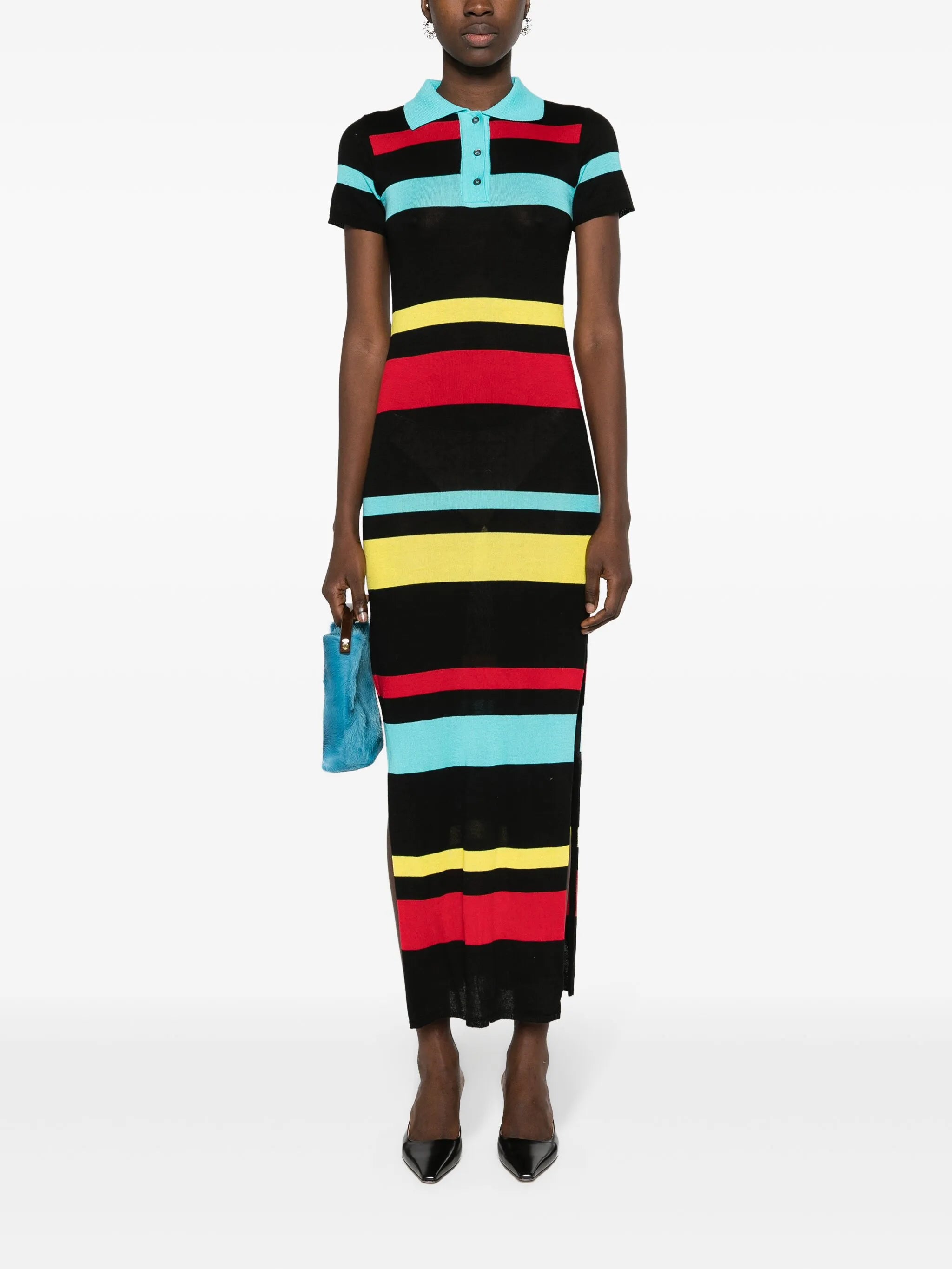 striped polo maxi dress