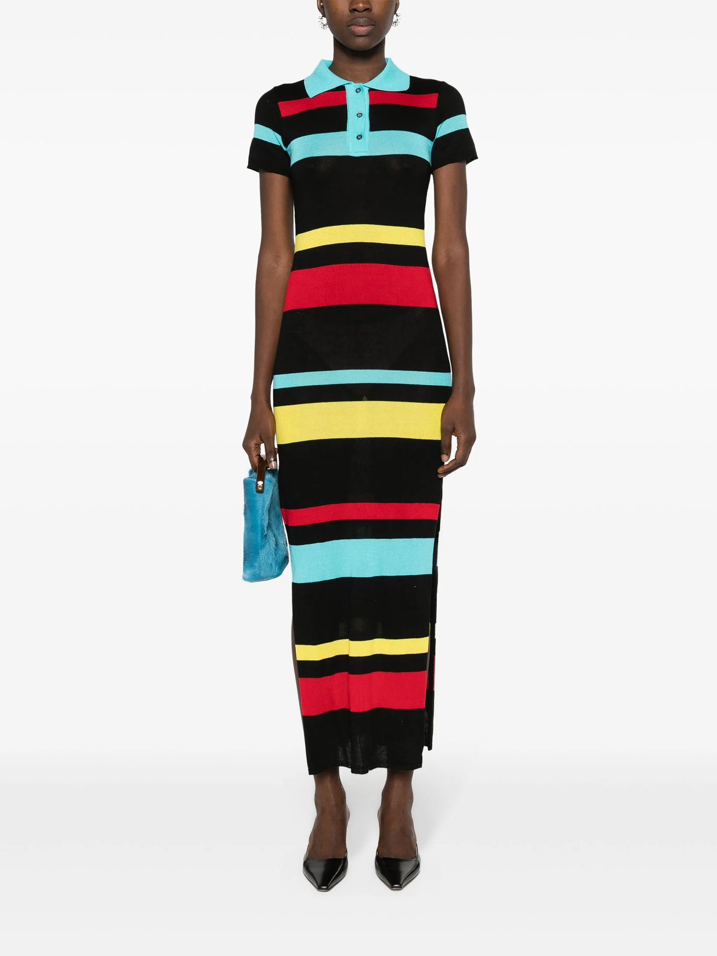 striped polo maxi dress