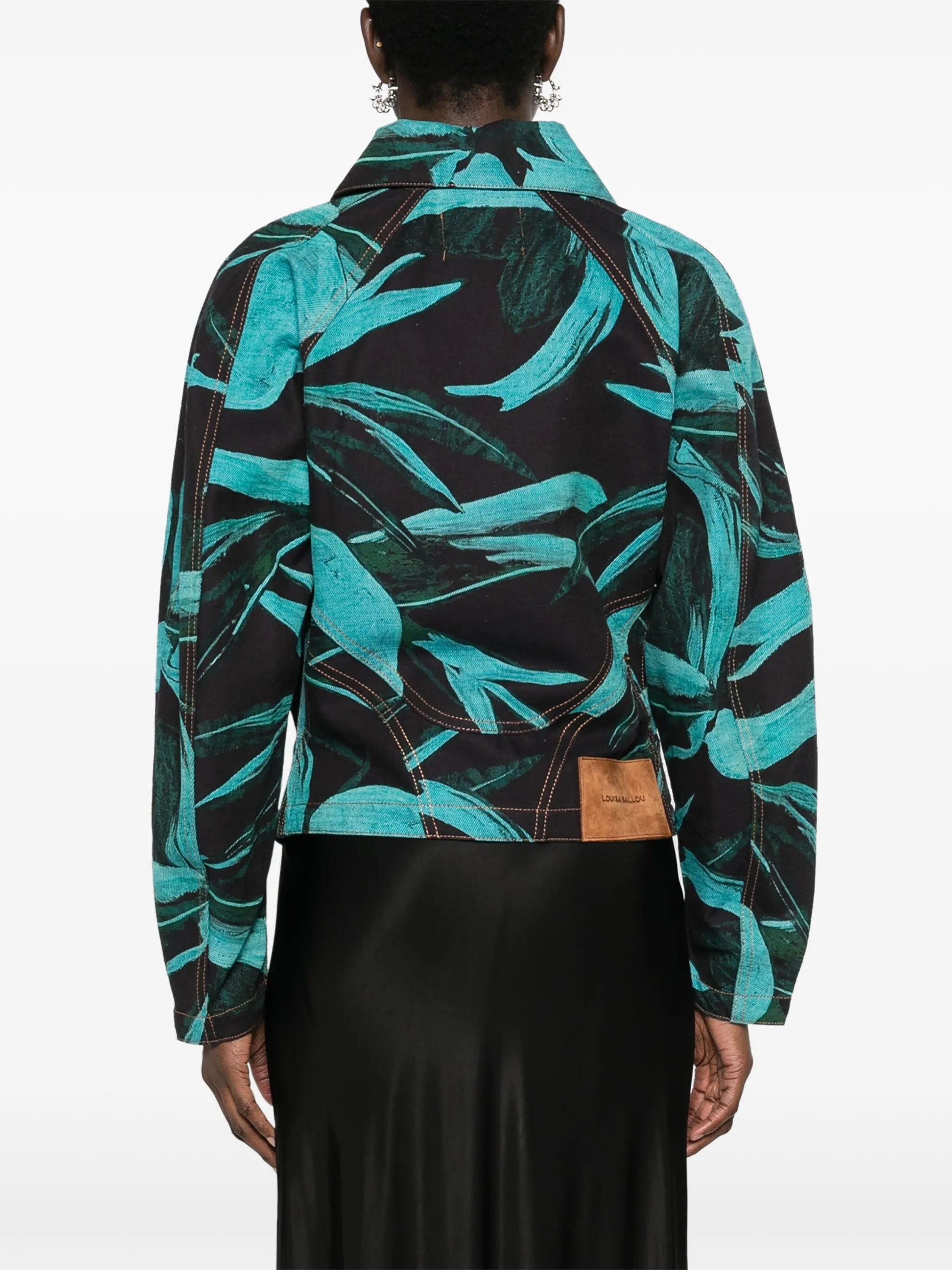 floral-print denim jacket