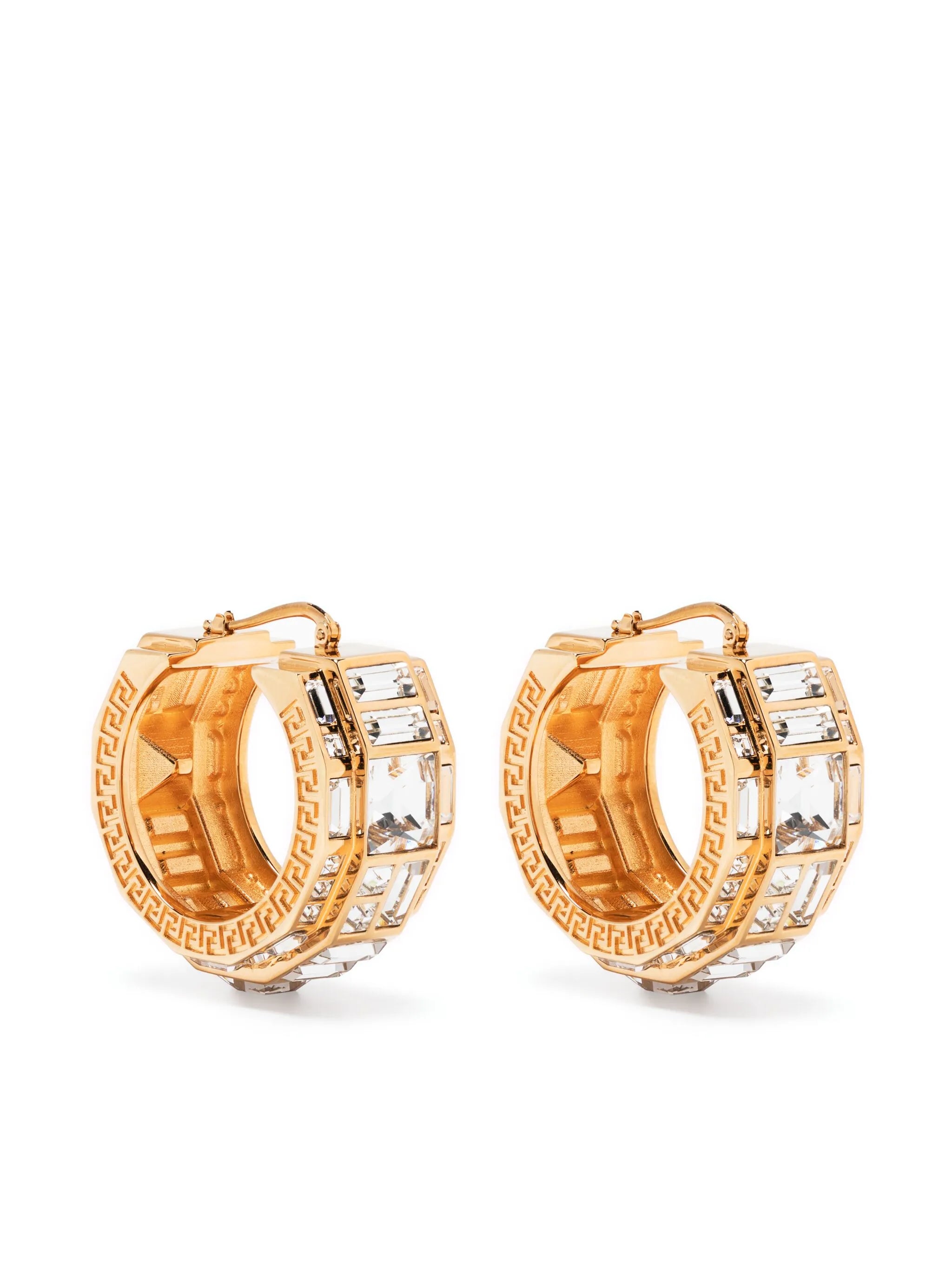 La Greca embellished hoop earrings