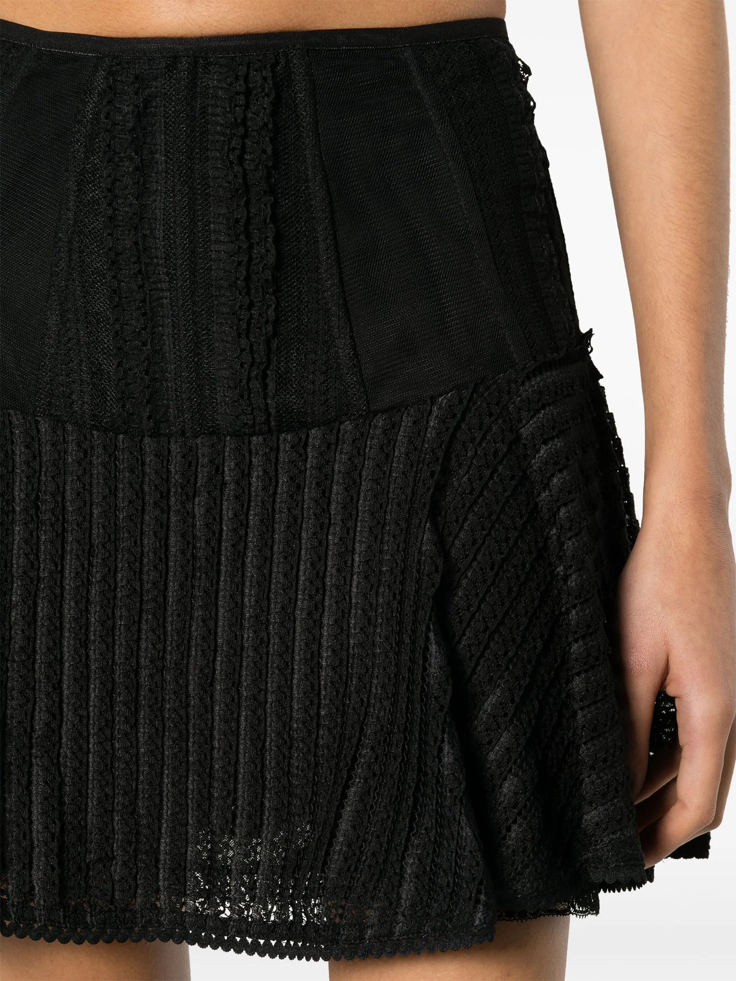 Hamaty panelled lace mini skirt