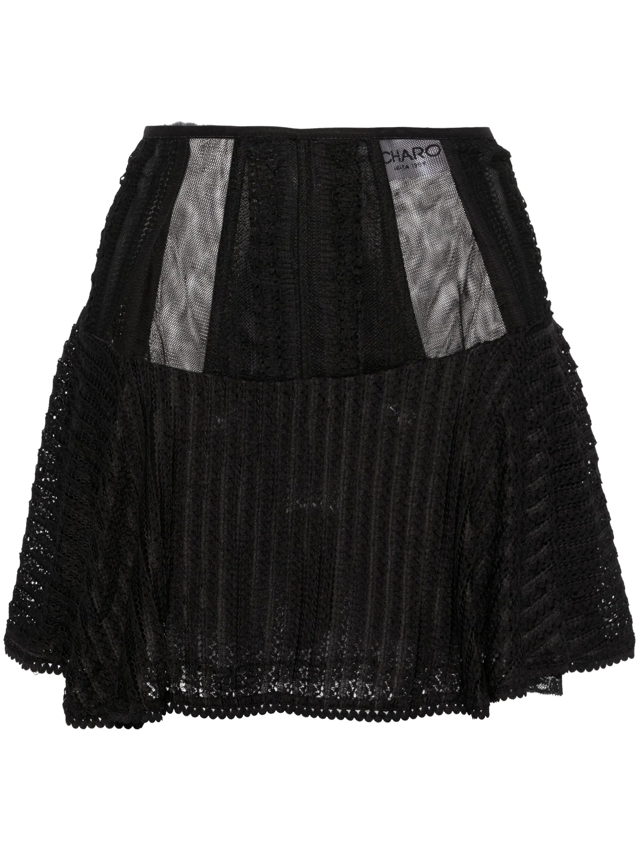 Hamaty panelled lace mini skirt