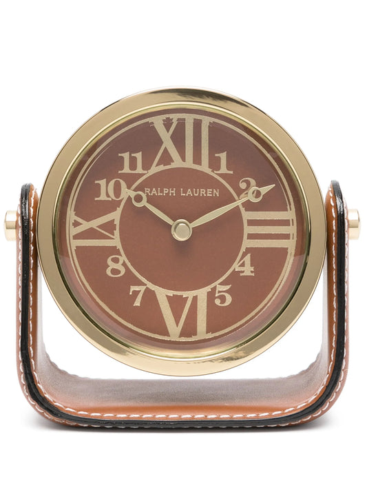 Brennan leather clock