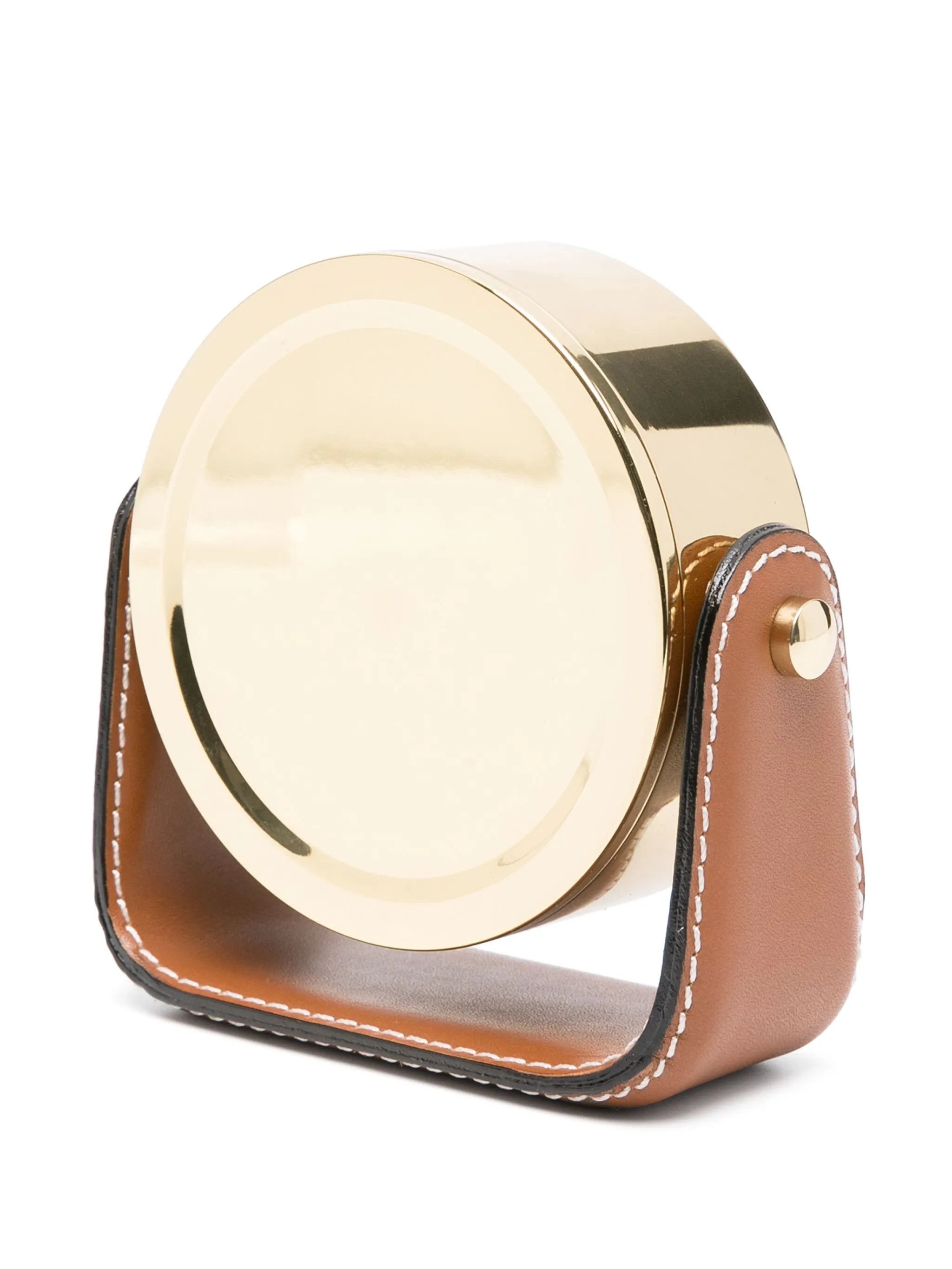 Brennan leather clock