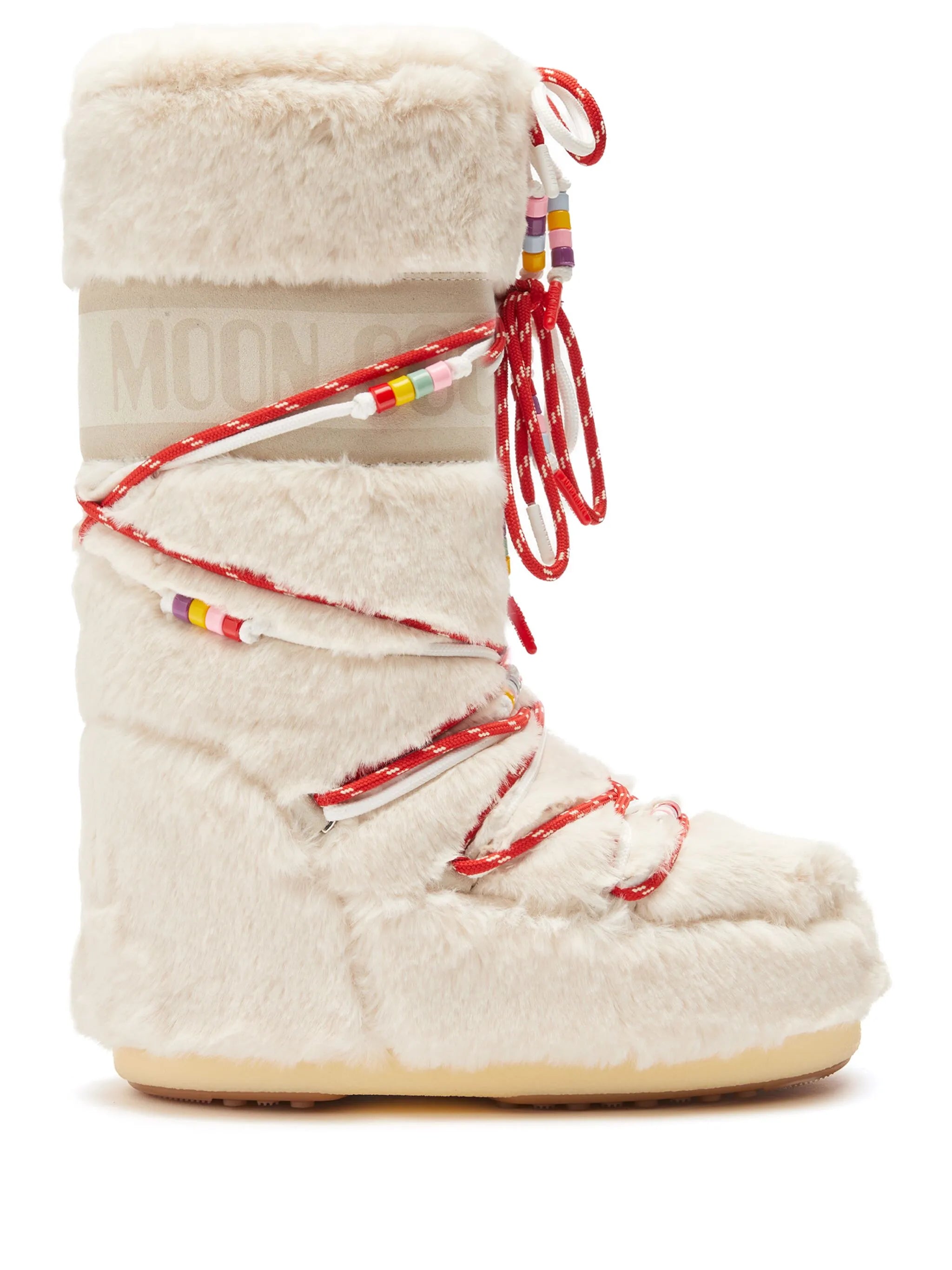 Icon faux-fur beaded boots