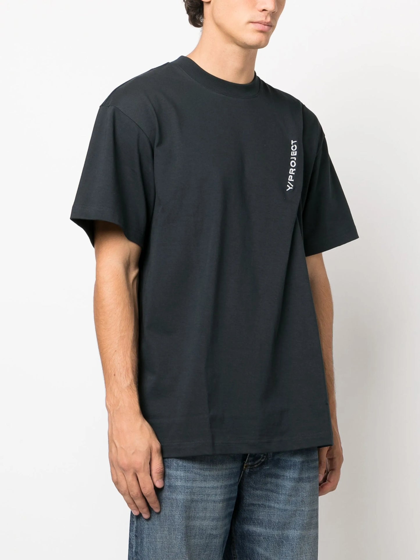 logo-embroidered pinched T-shirt