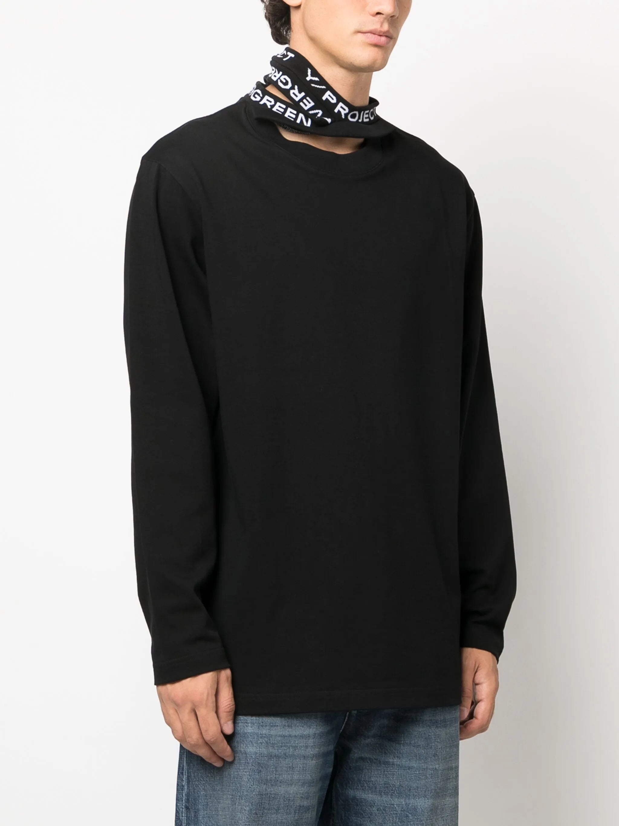 Evergreen triple-collar cotton T-shirt