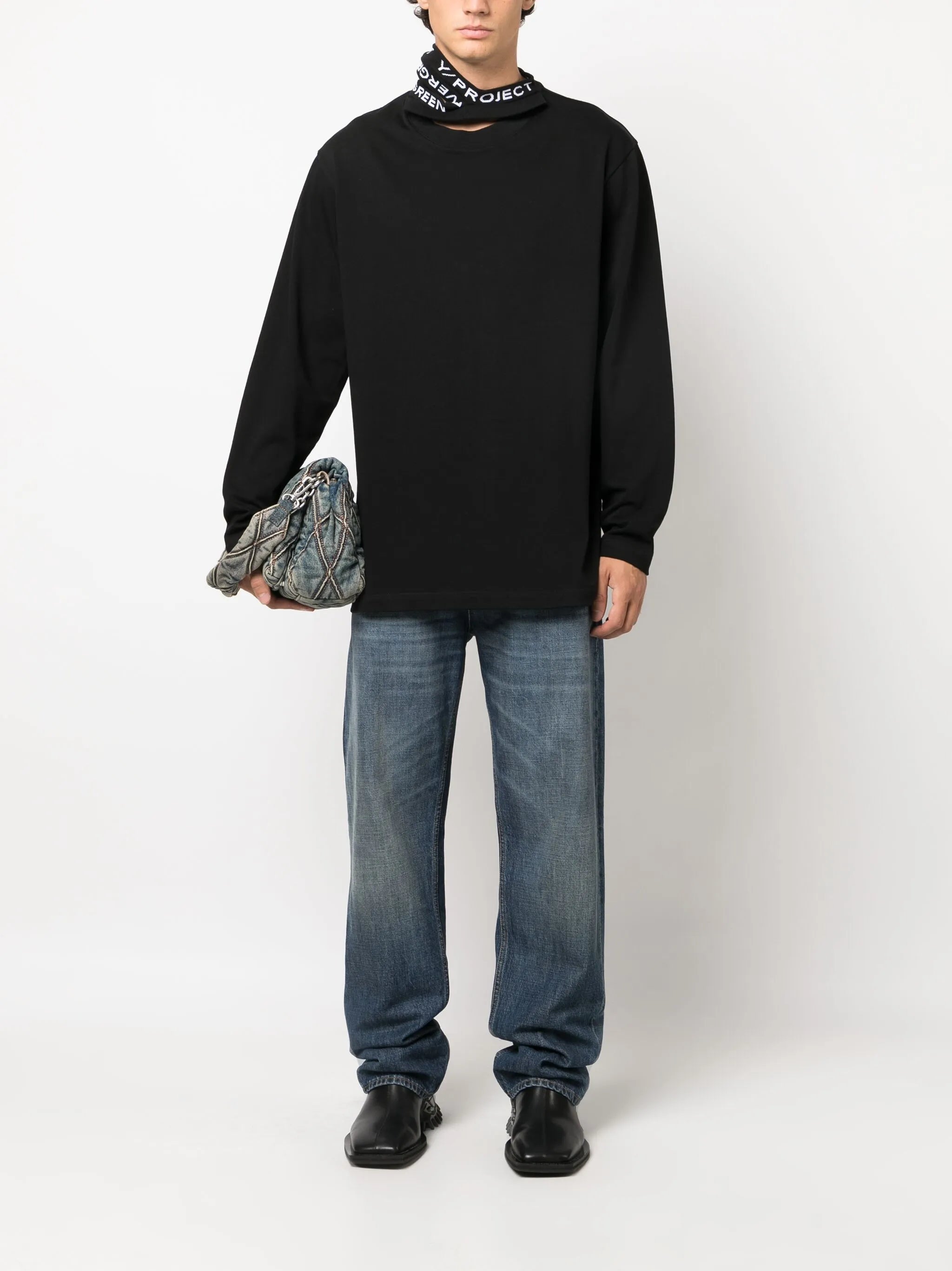 Evergreen triple-collar cotton T-shirt