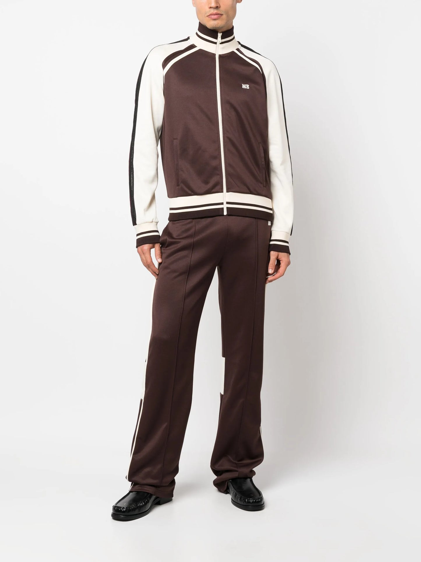 zip-fastening long-sleeve sweatshirt