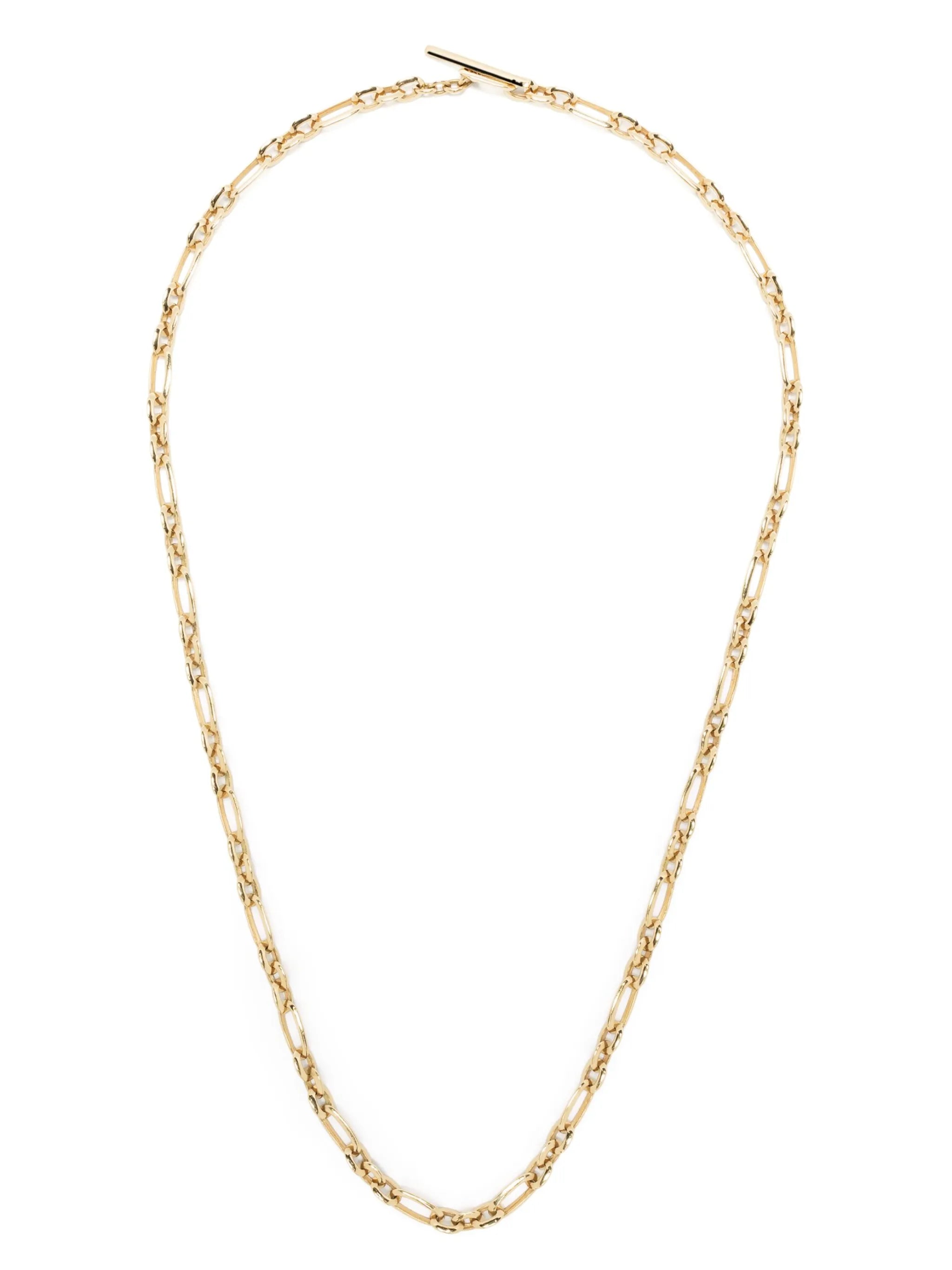 18kt yellow gold figaro-link chain necklace