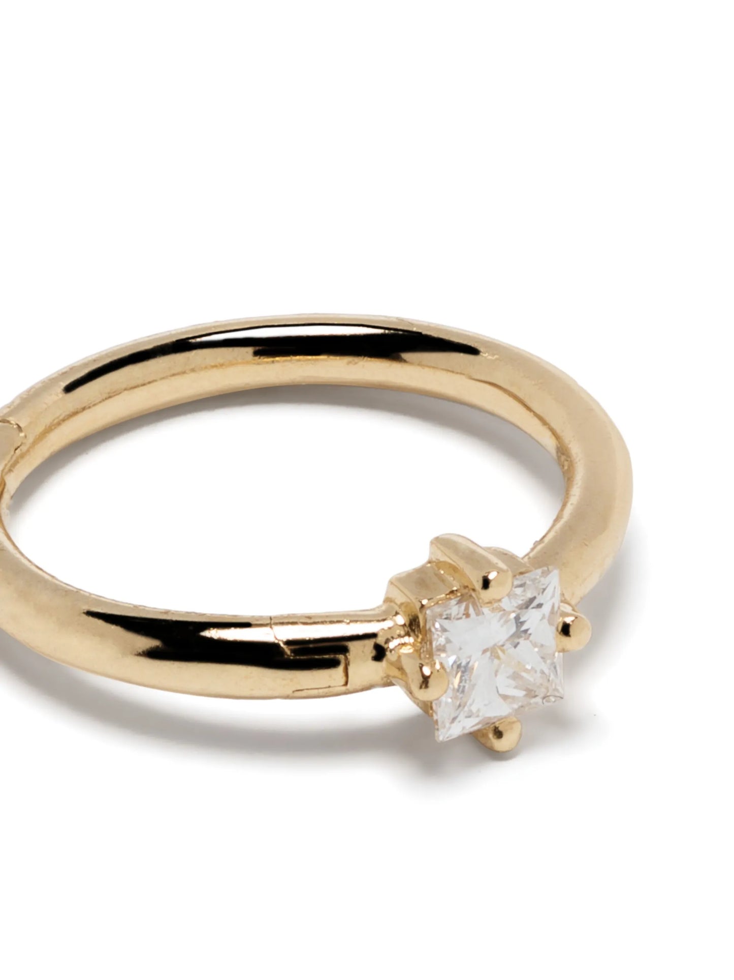 18kt yellow gold Seamless diamond huggie hoop earring