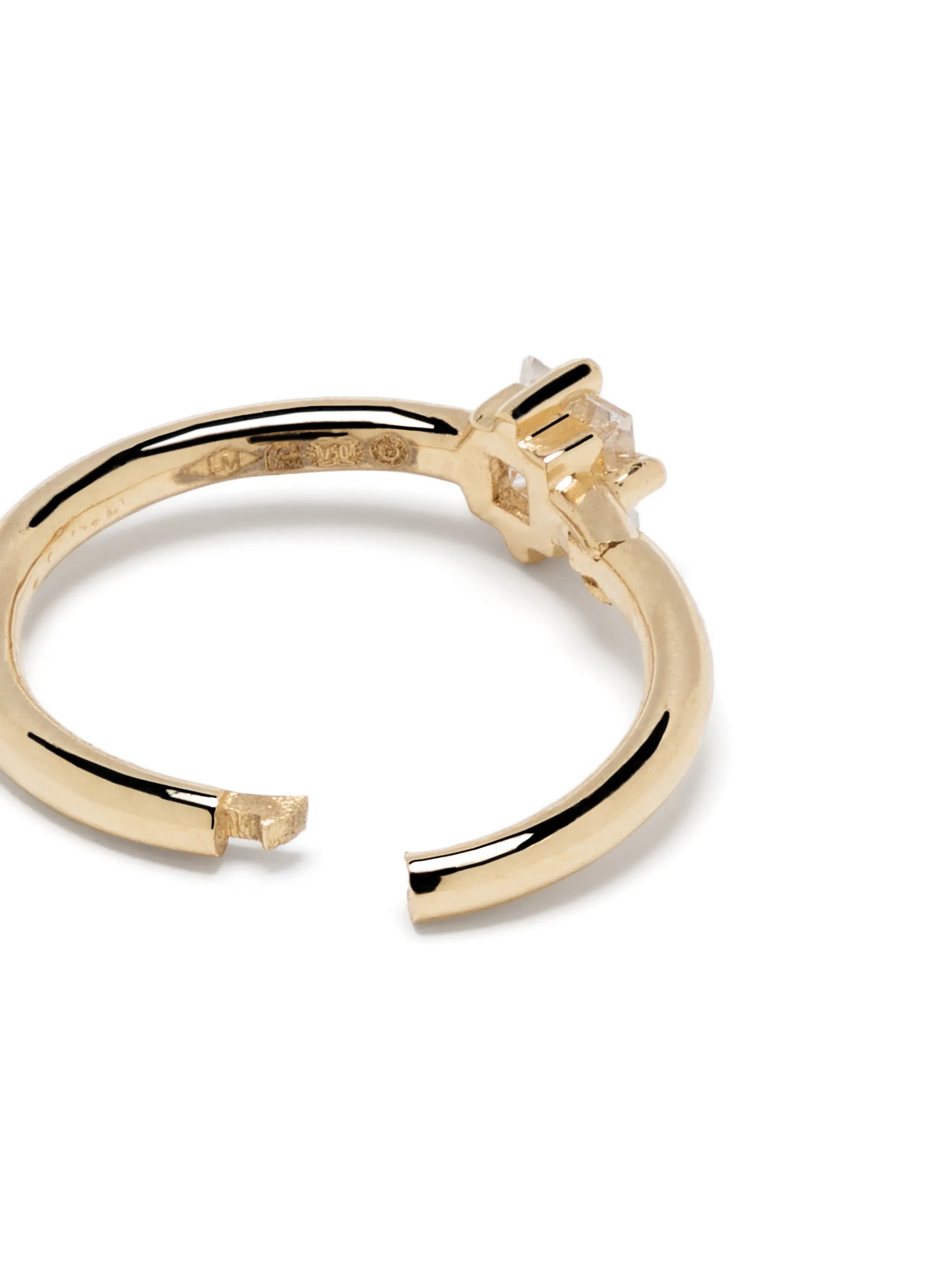 18kt yellow gold Seamless diamond huggie hoop earring