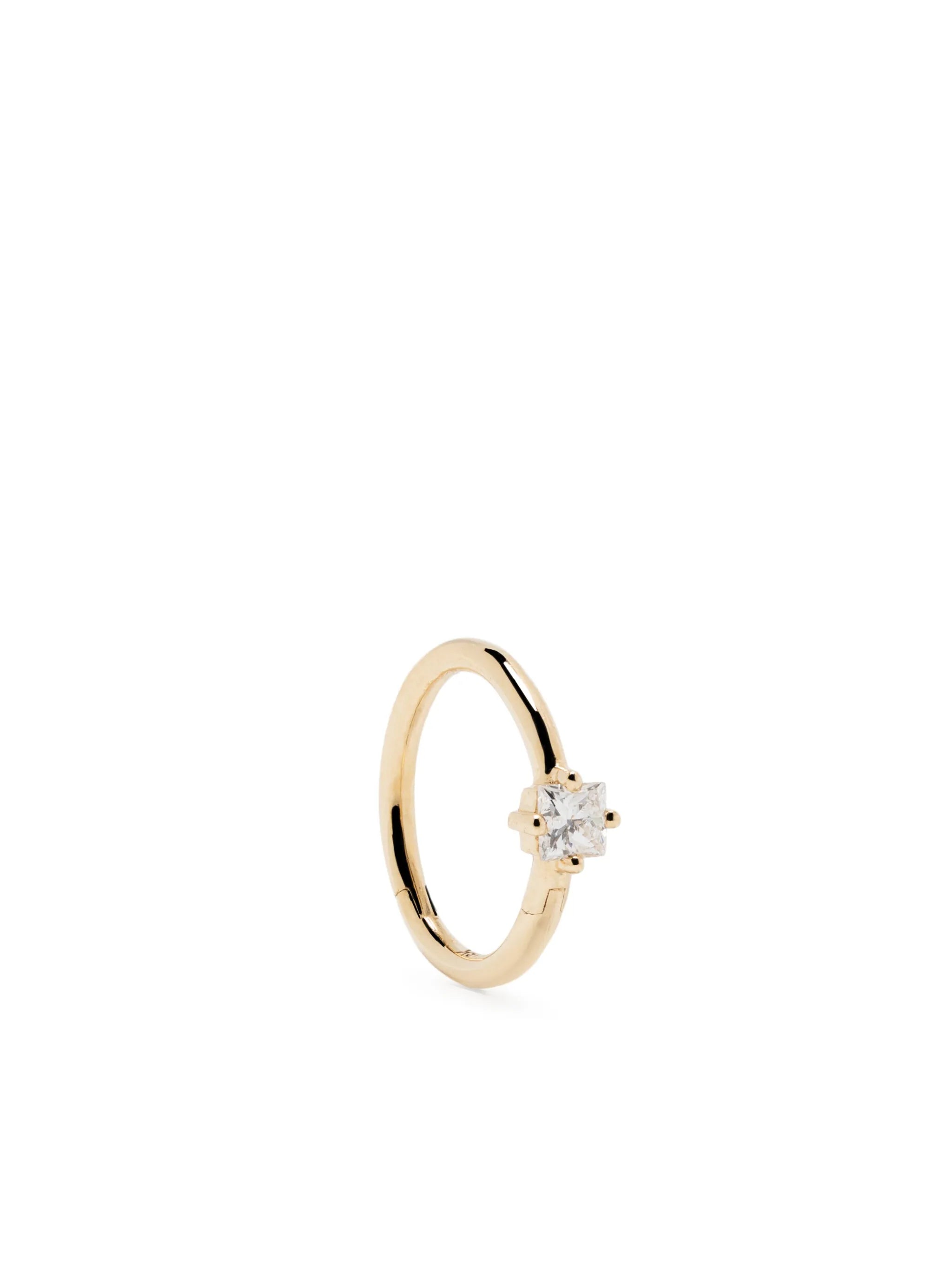 18kt yellow gold Seamless diamond huggie hoop earring