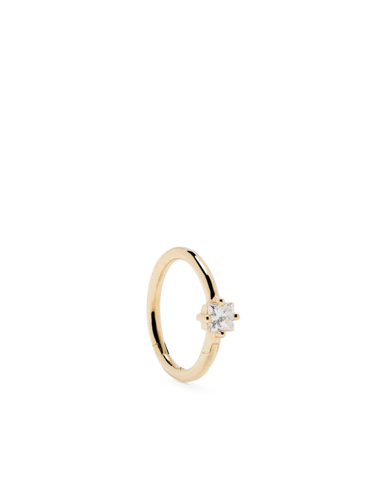 18kt yellow gold Seamless diamond huggie hoop earring