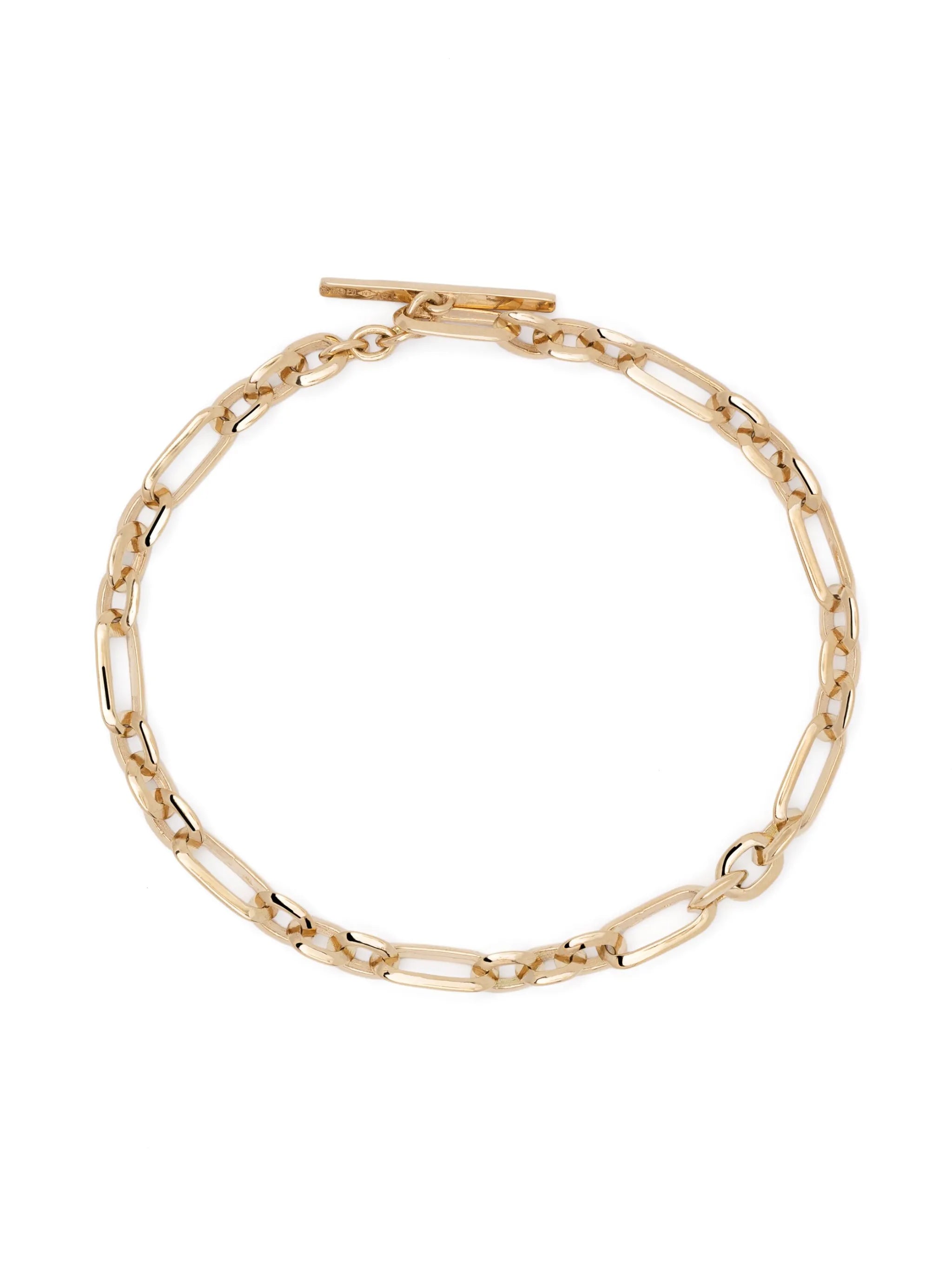 18kt yellow gold figaro-link chain bracelet