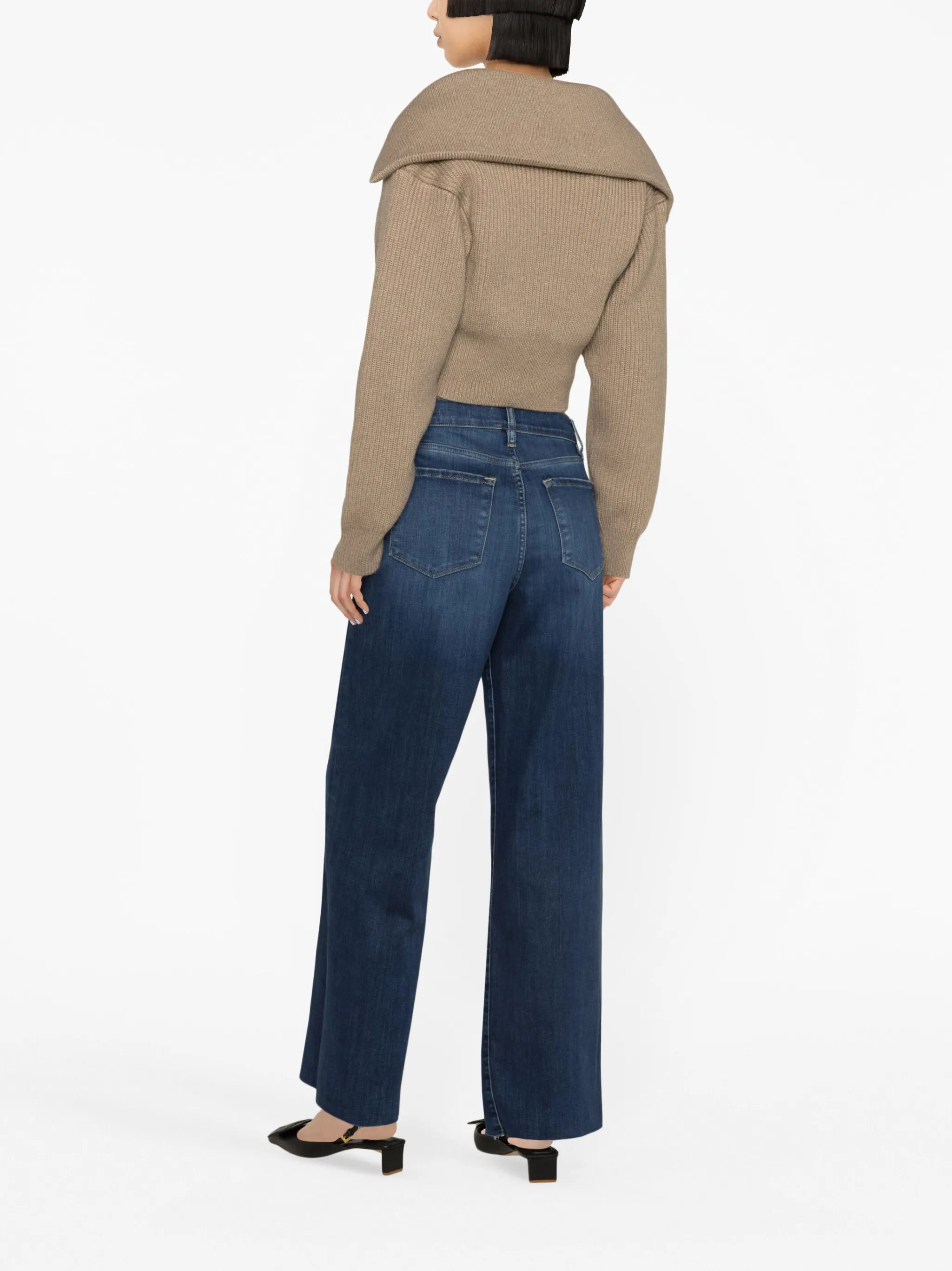mid-rise straight-leg jeans