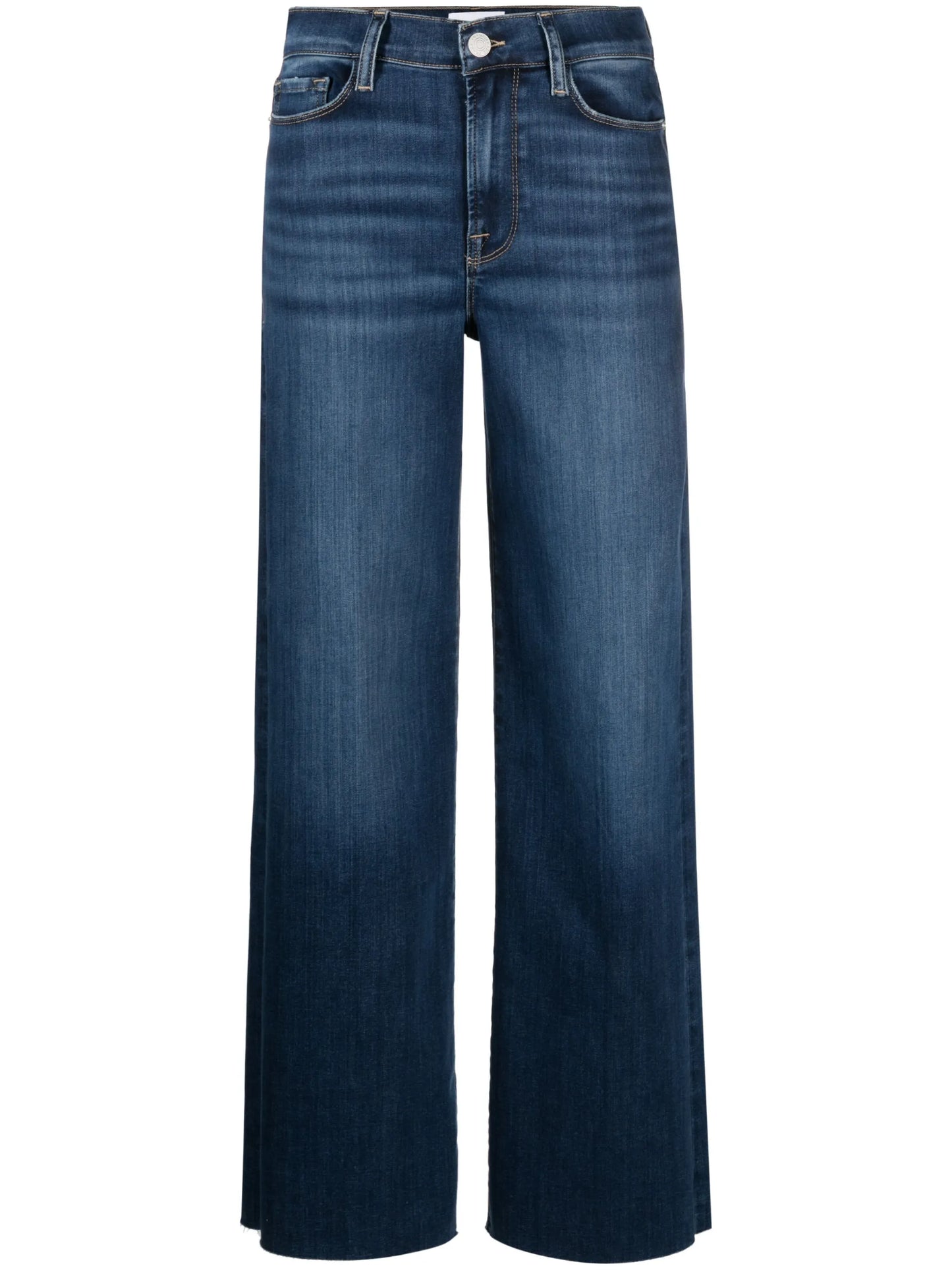 mid-rise straight-leg jeans