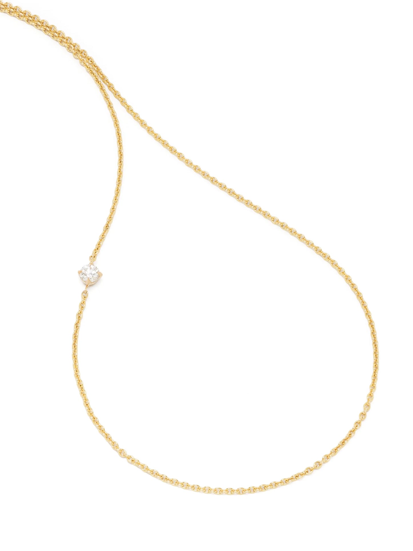 14kt yellow gold Floating diamond chain necklace