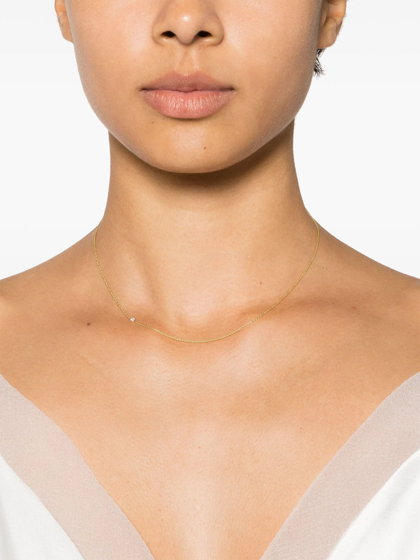 14kt yellow gold Floating diamond chain necklace