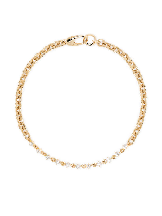 18kt yellow gold Éclat diamond micro chain bracelet