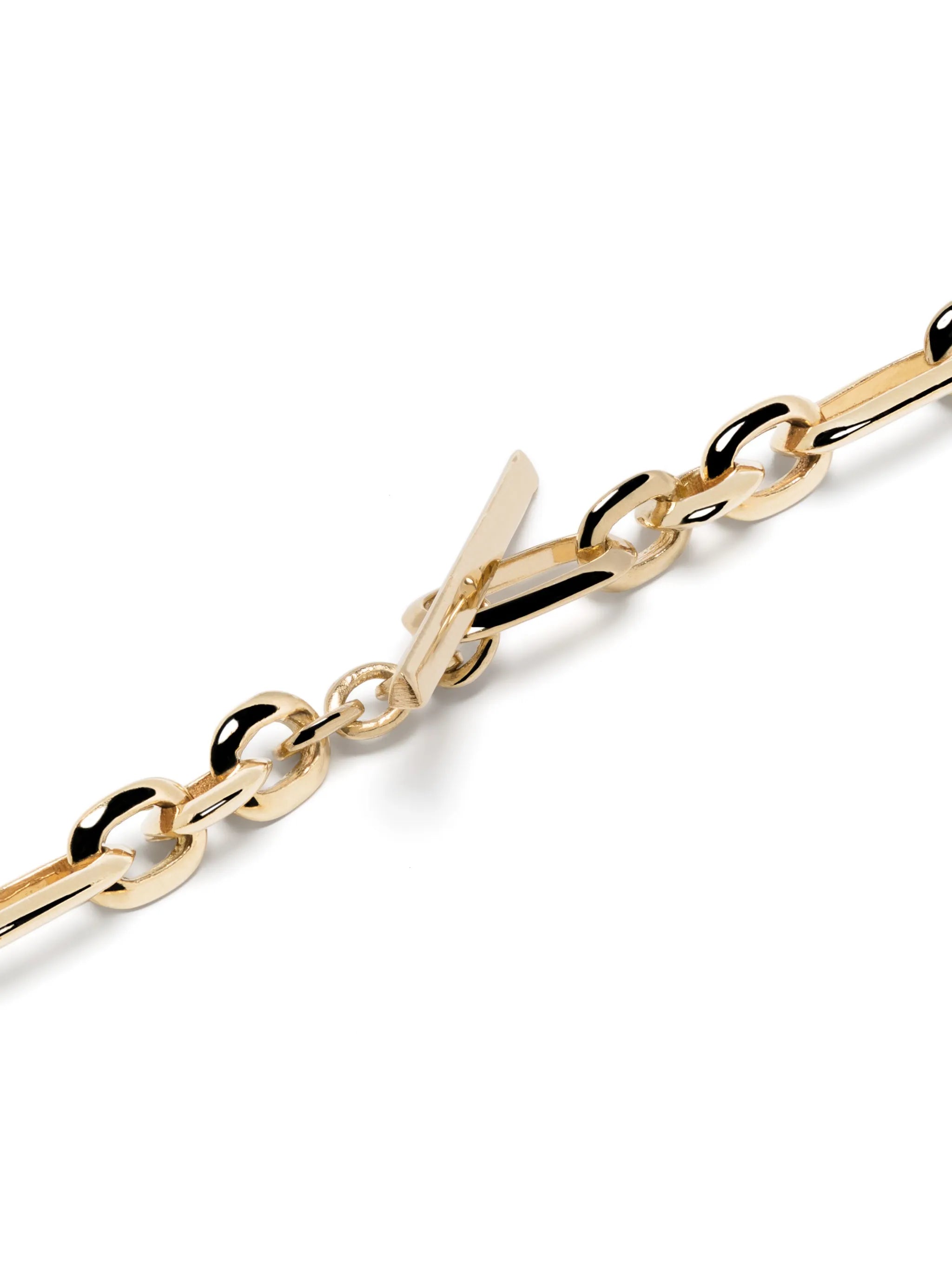 18kt yellow gold diamond figaro-chain necklace