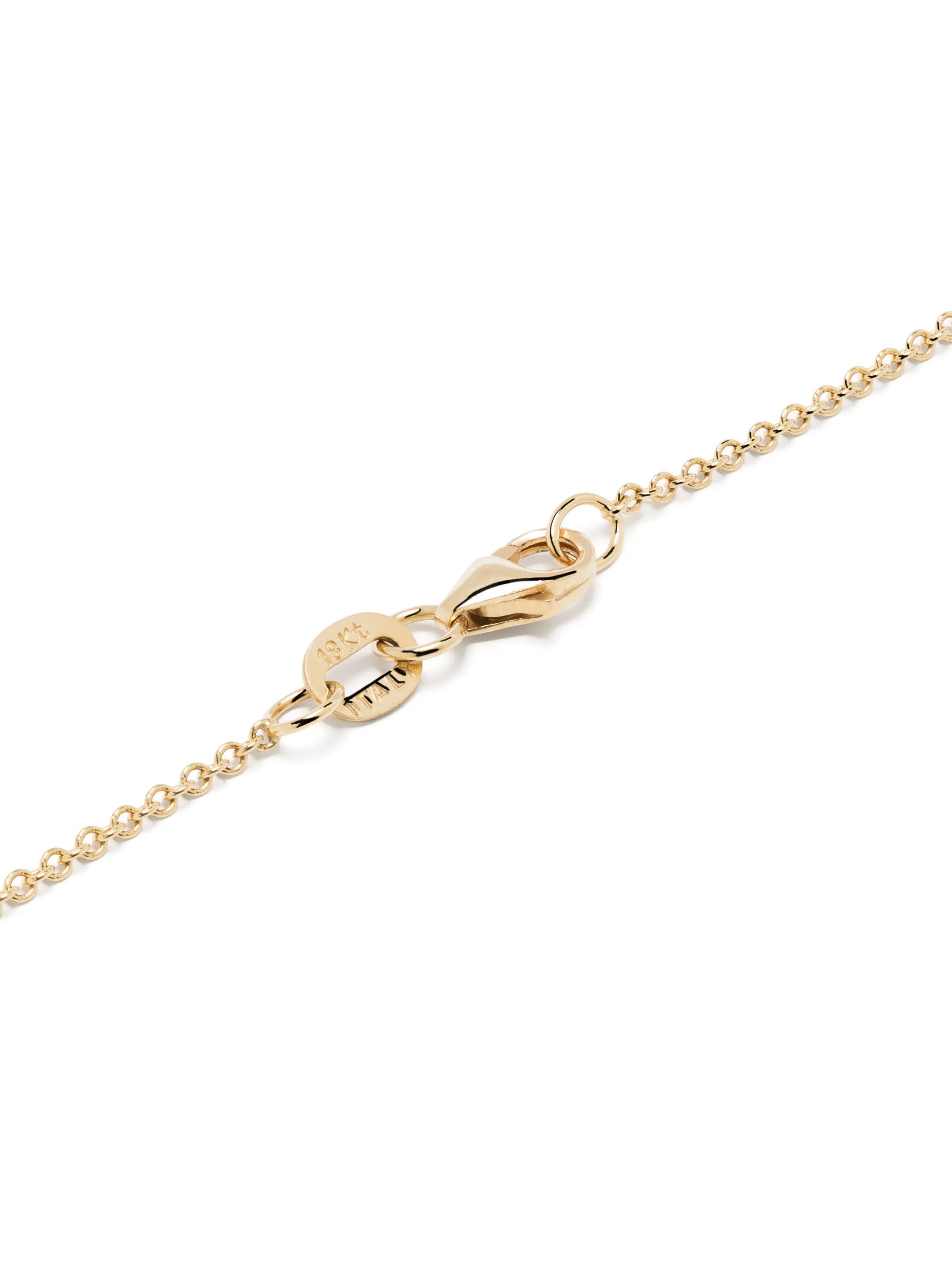 18kt yellow gold Alternating Drop diamond pendant necklace