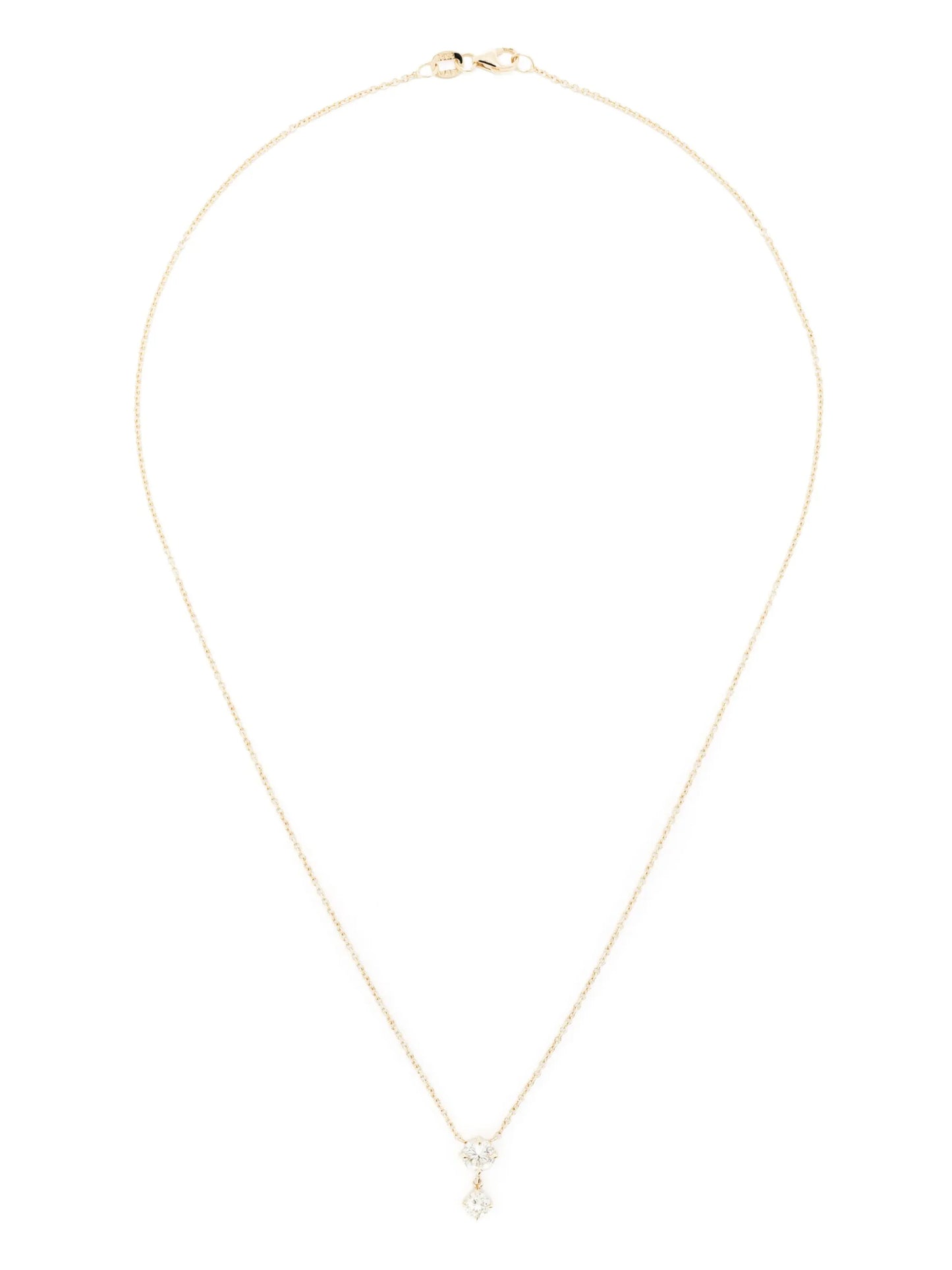 18kt yellow gold Alternating Drop diamond pendant necklace