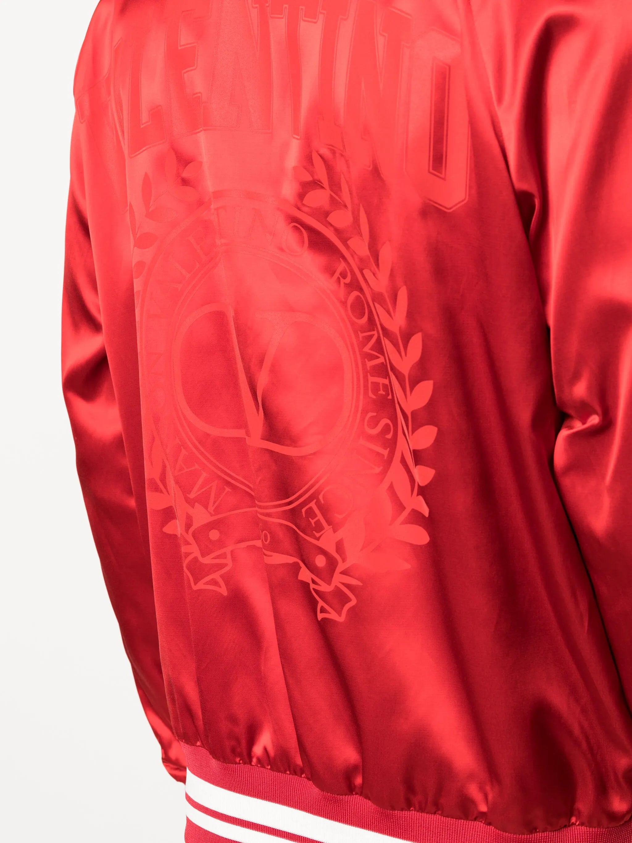 satin varsity bomber jacket