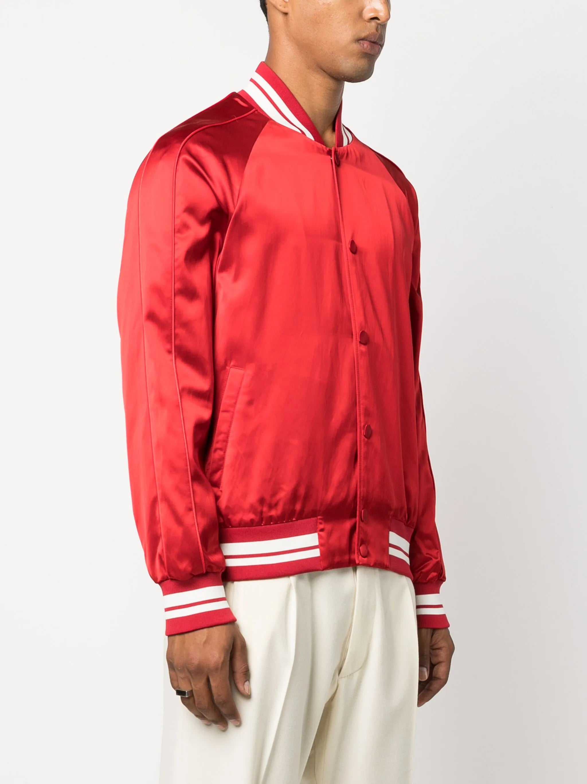 satin varsity bomber jacket
