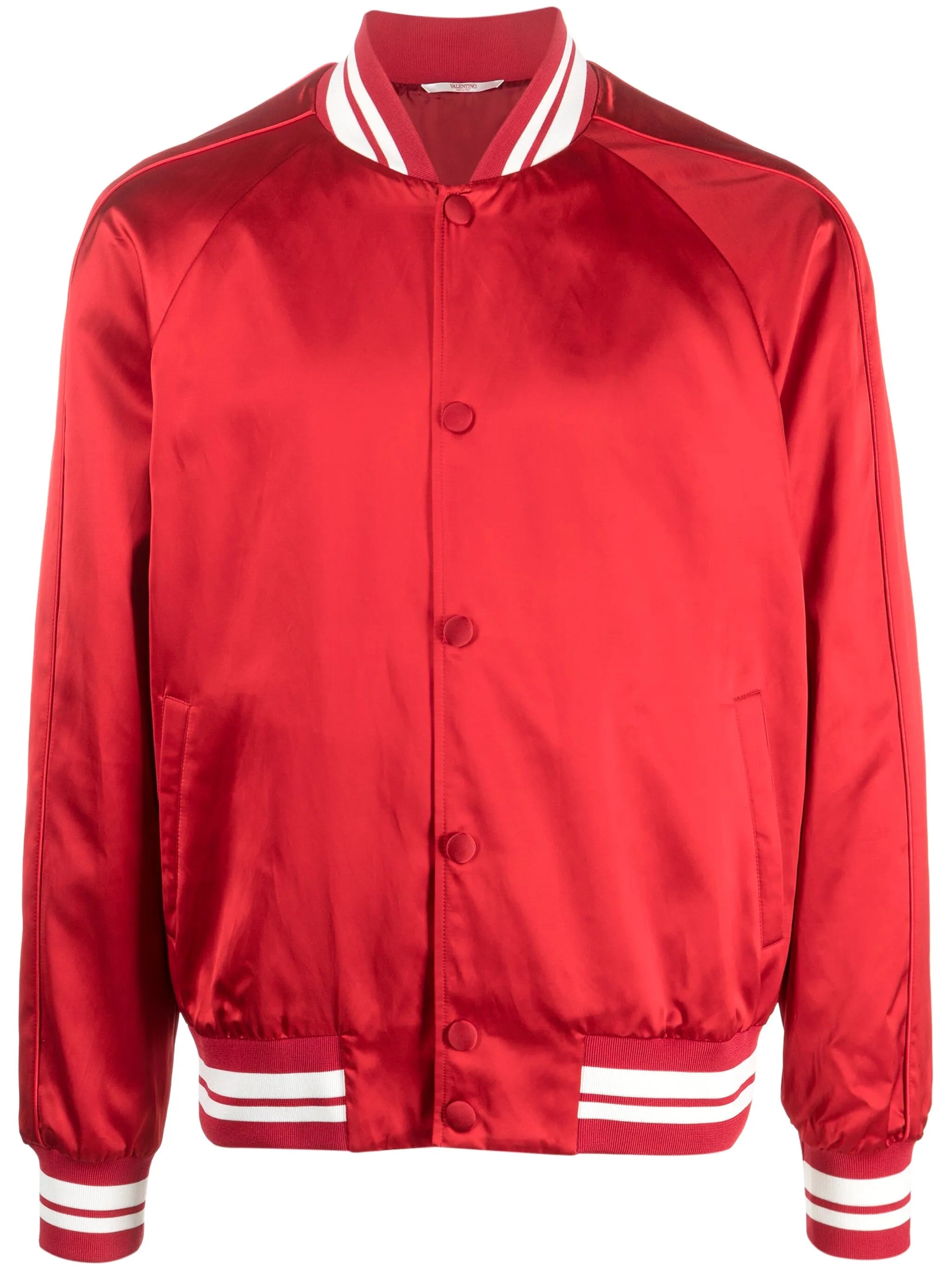 satin varsity bomber jacket