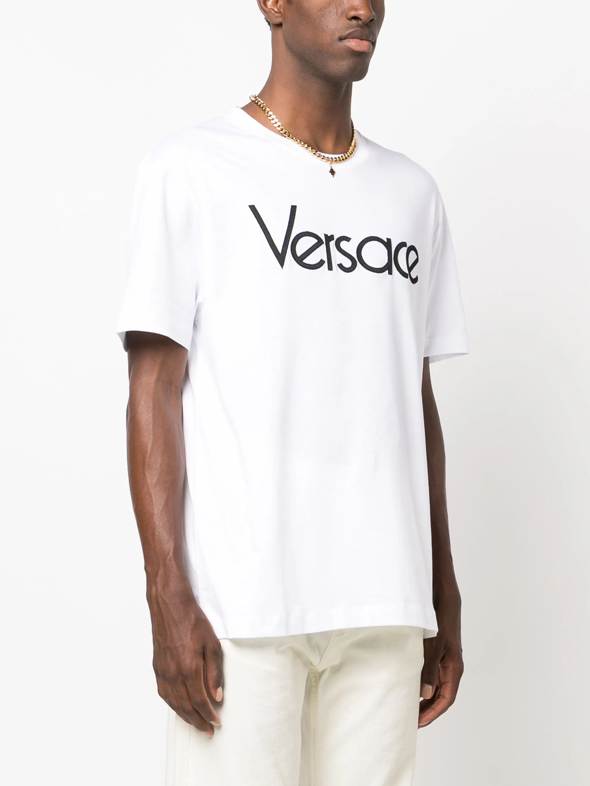logo-embroidered cotton T-shirt
