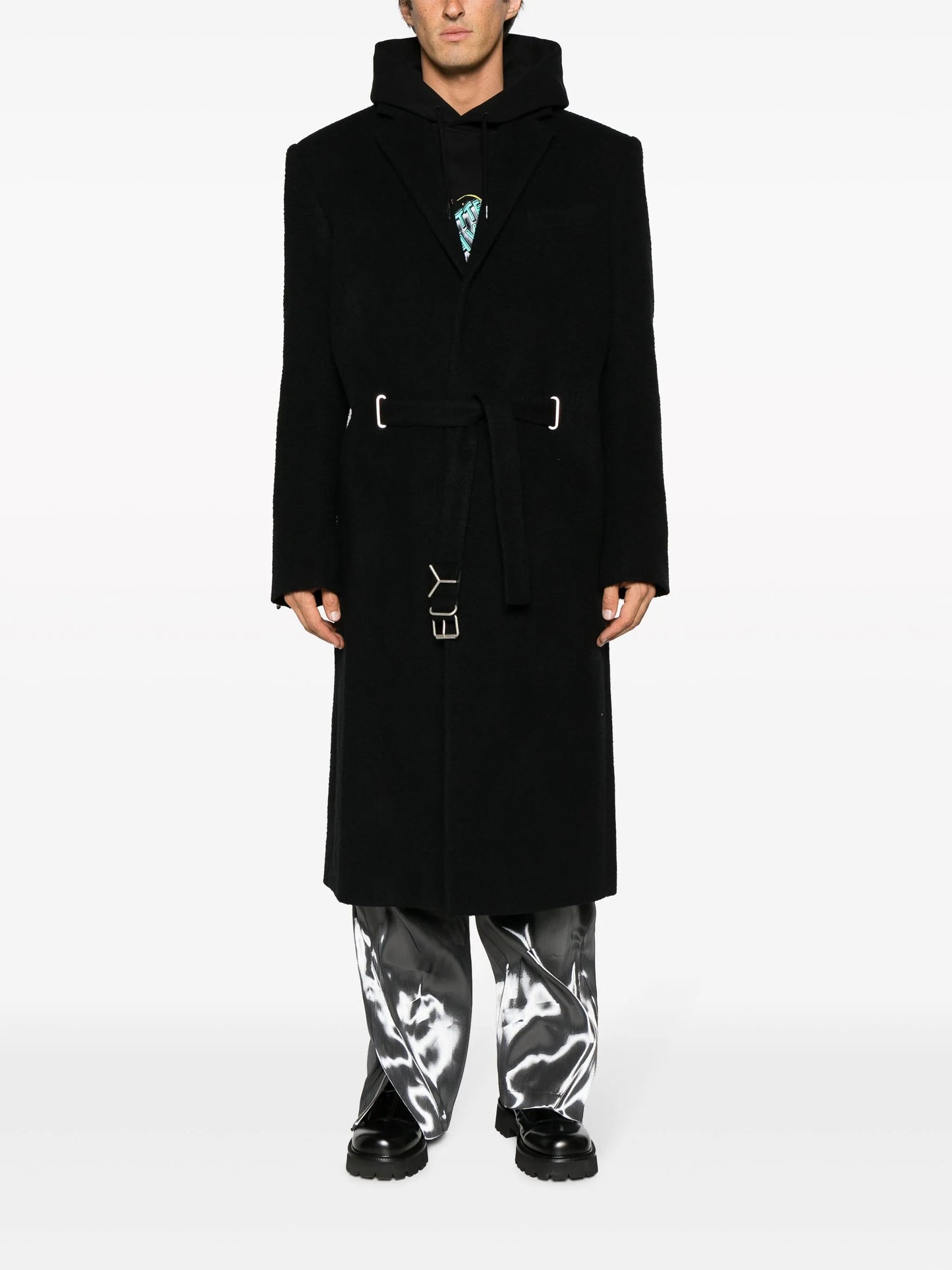 belted wool-blend coat