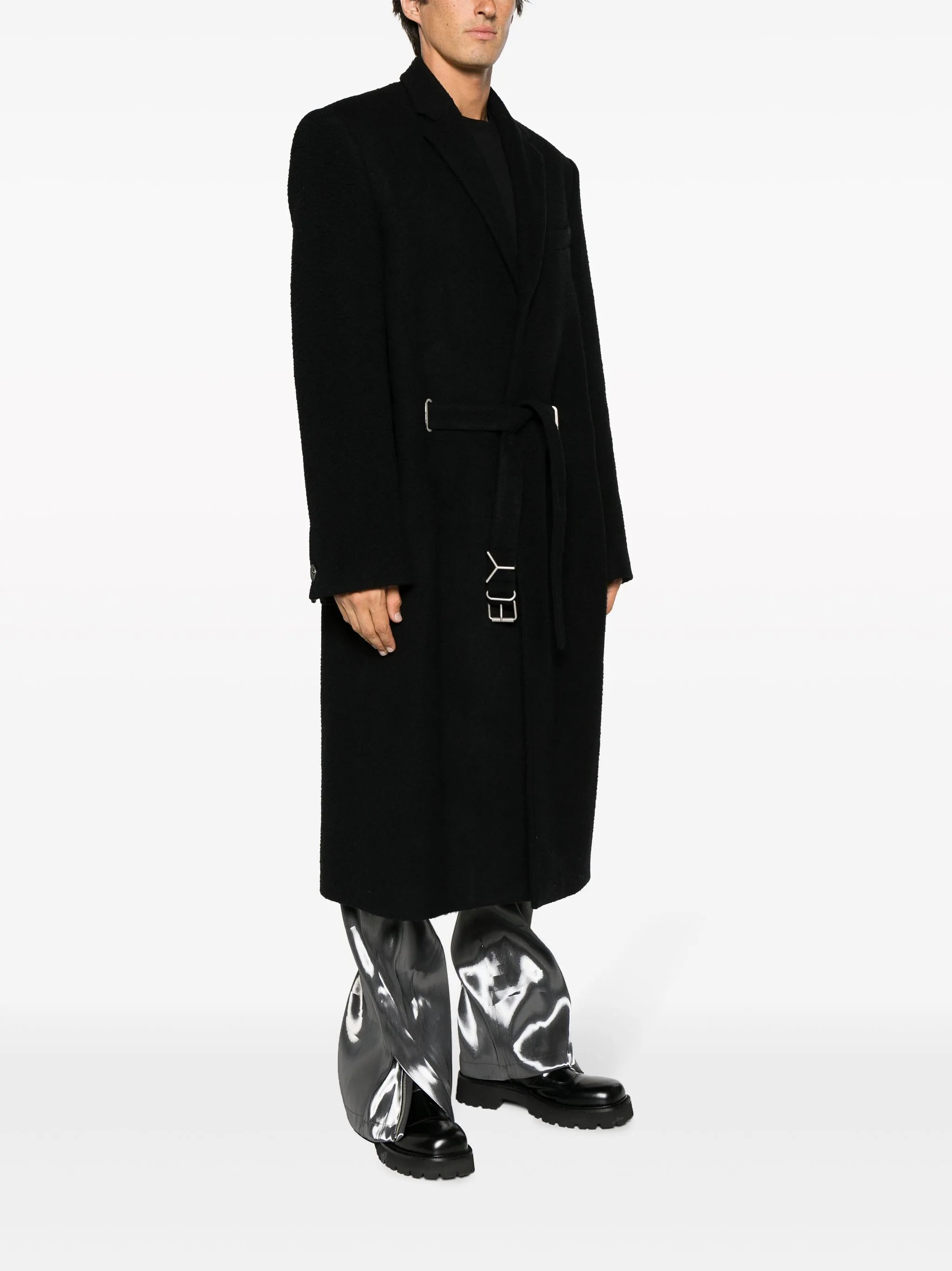belted wool-blend coat