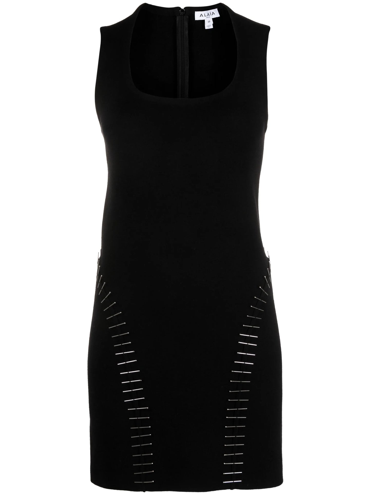 pin-embellished sleeveless minidress