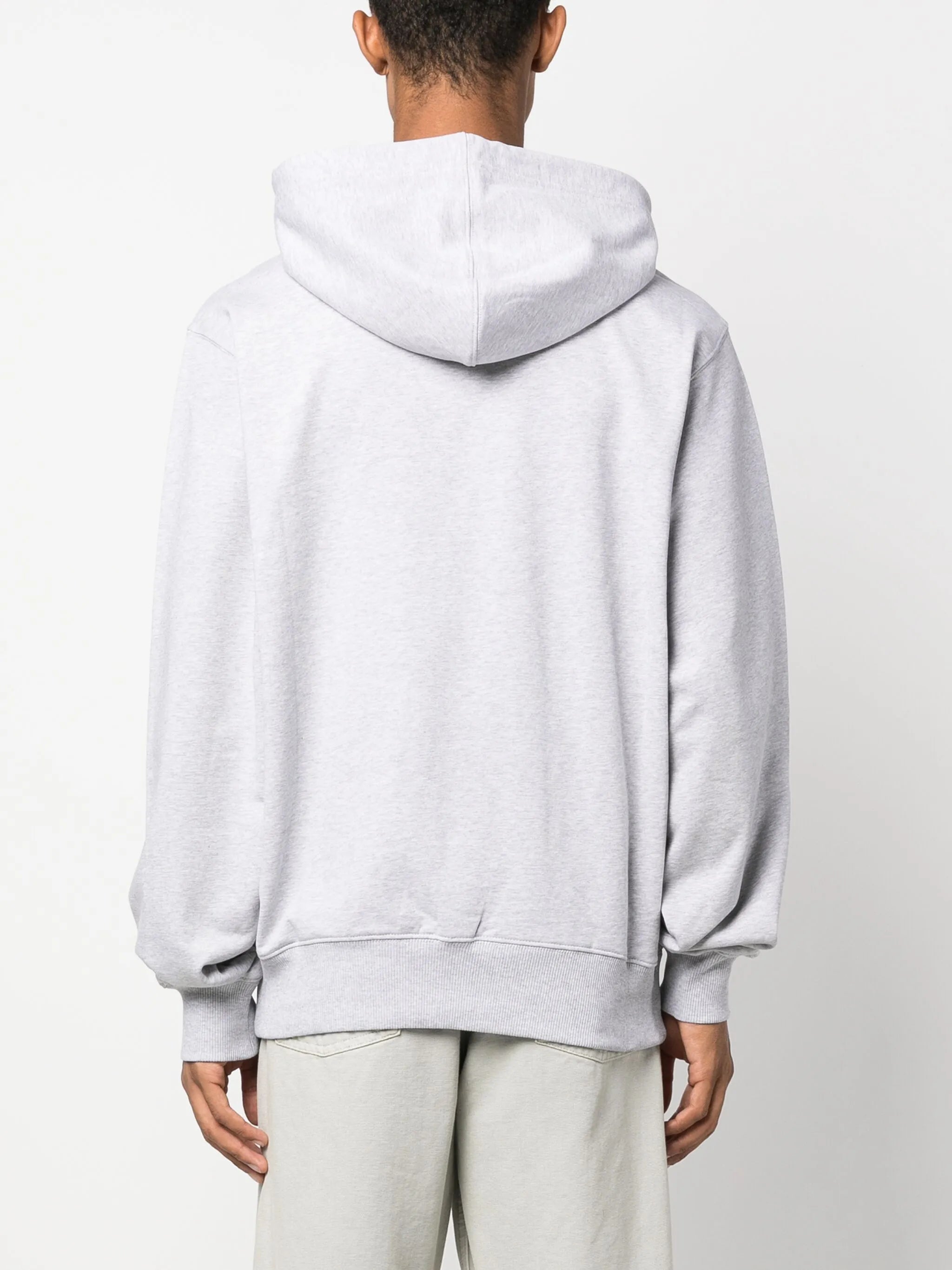 logo-print stretch-cotton hoodie
