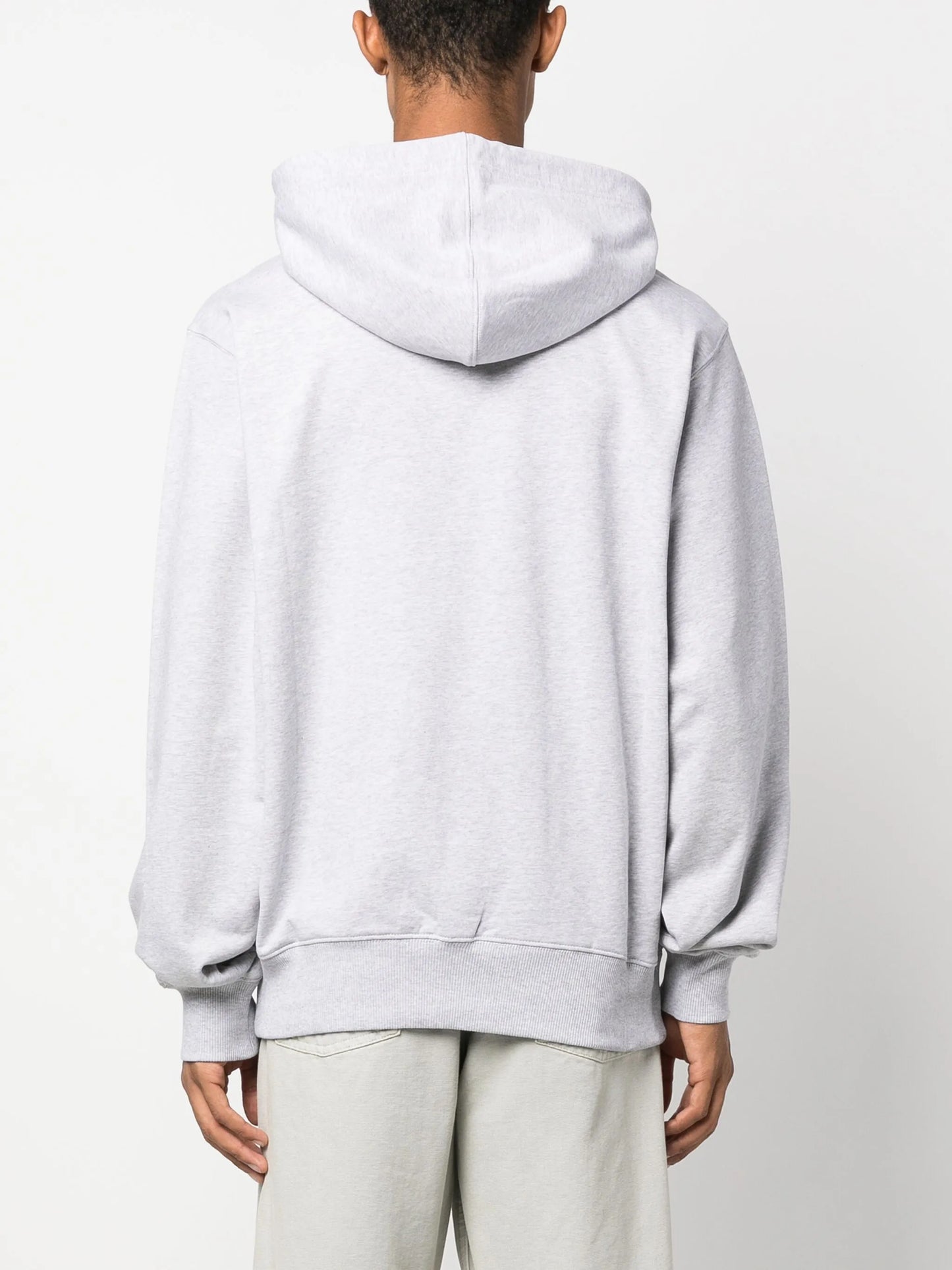 logo-print stretch-cotton hoodie