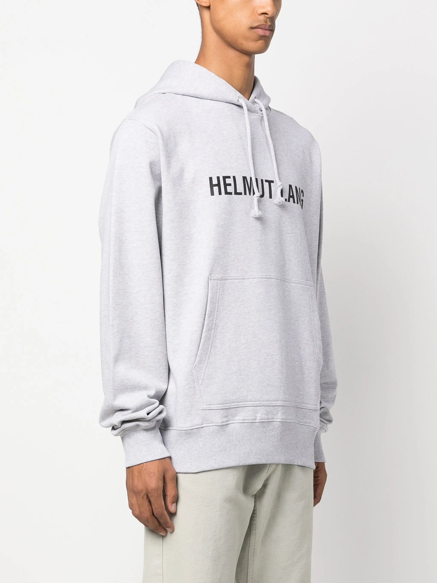 logo-print stretch-cotton hoodie