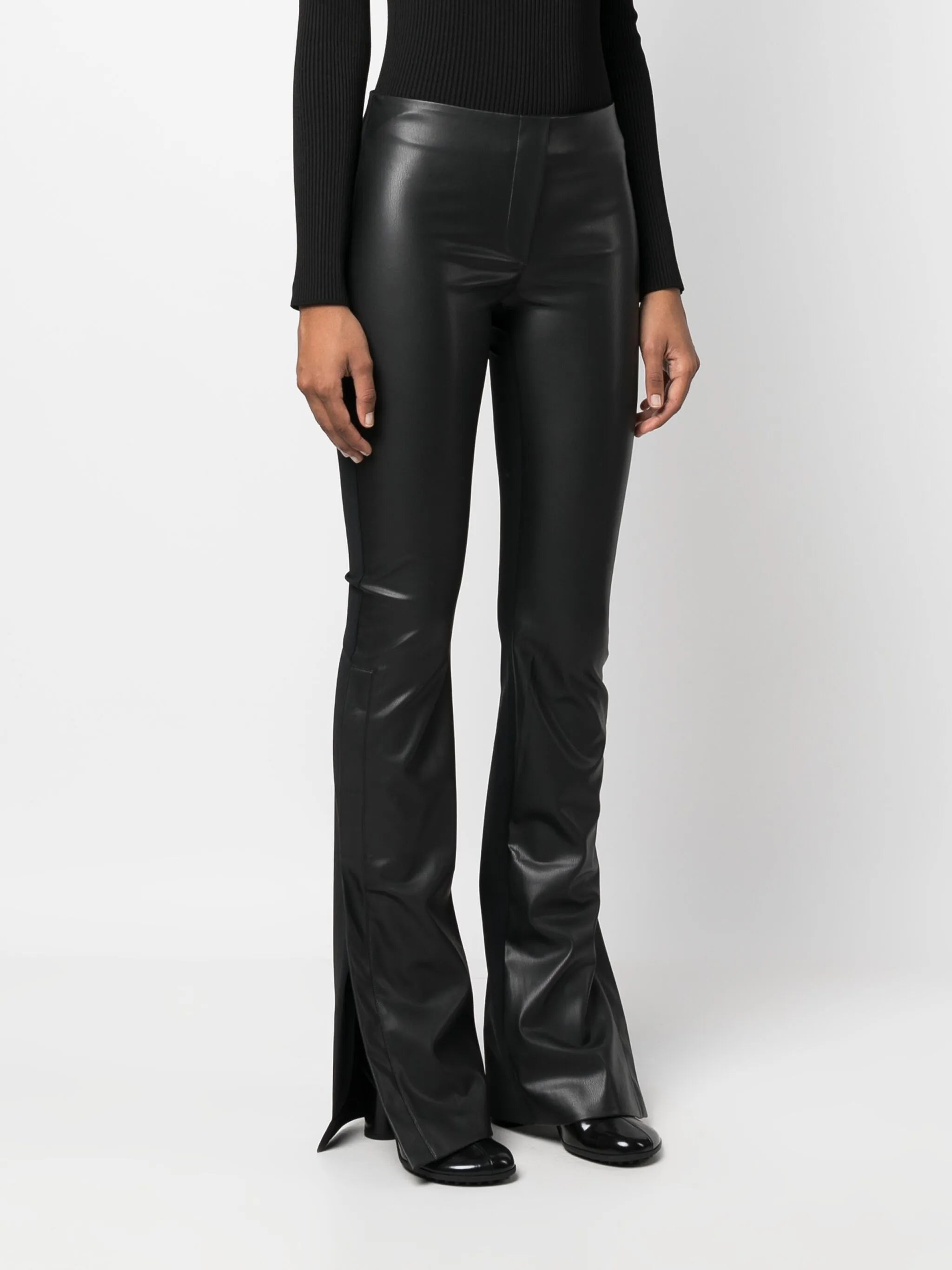 panelled-design flared trousers