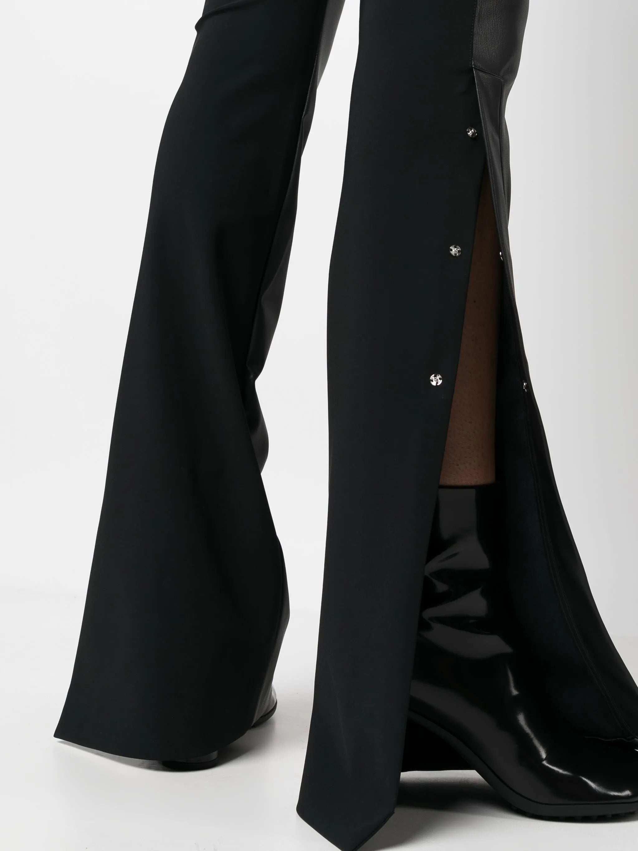 panelled-design flared trousers
