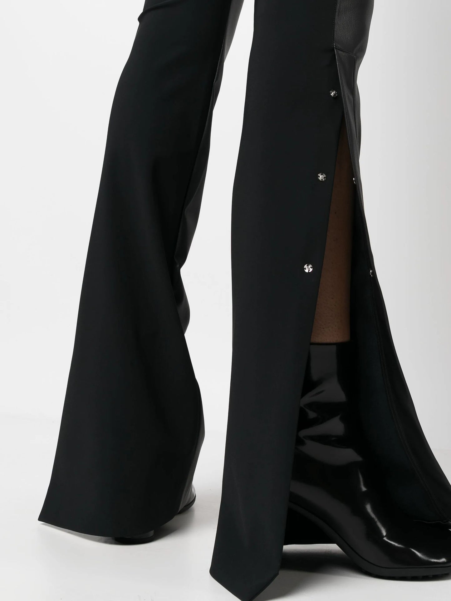panelled-design flared trousers